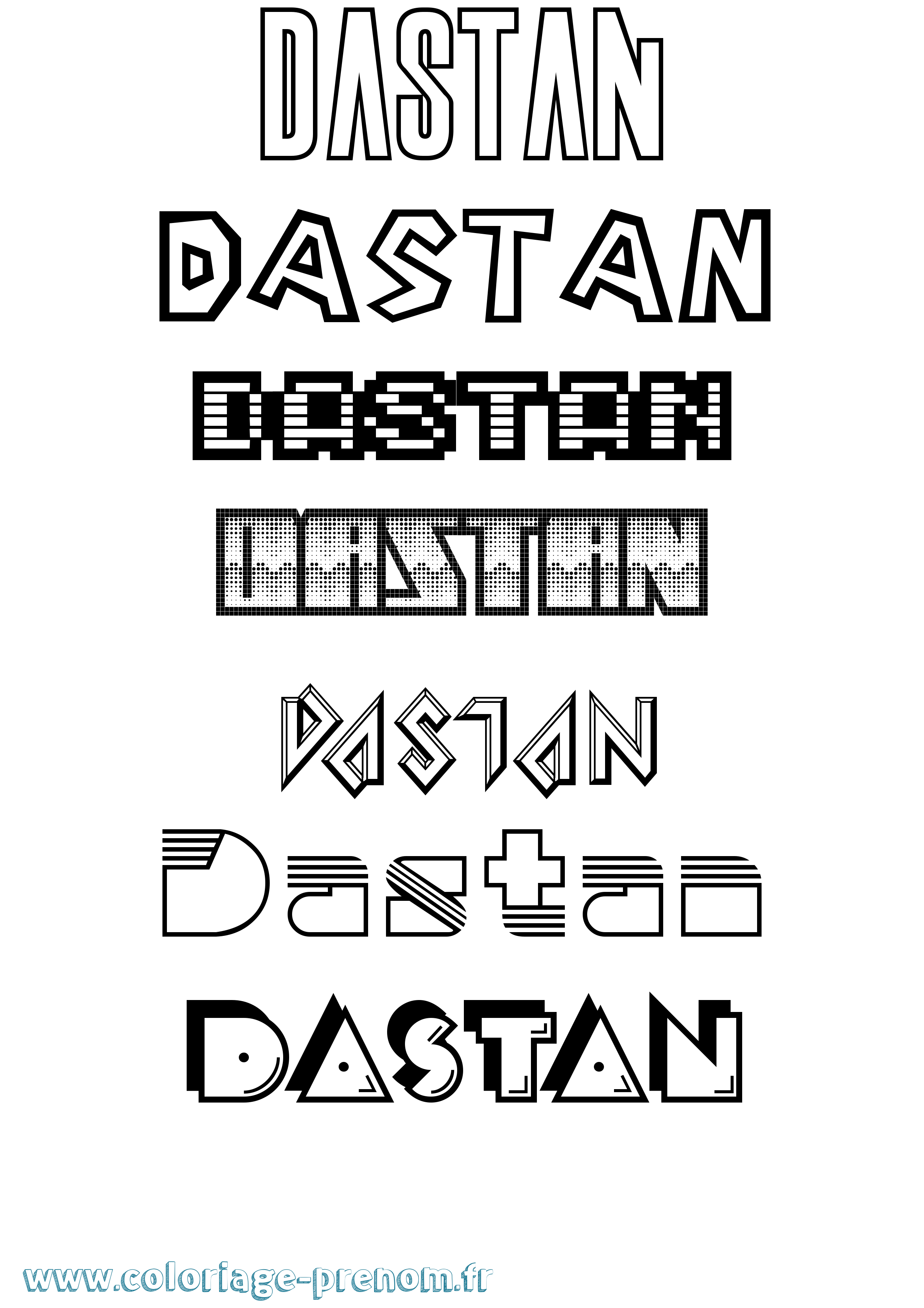 Coloriage Dastan Jeux Vidéos Coloriage prénom Dastan Jeux Vidéos