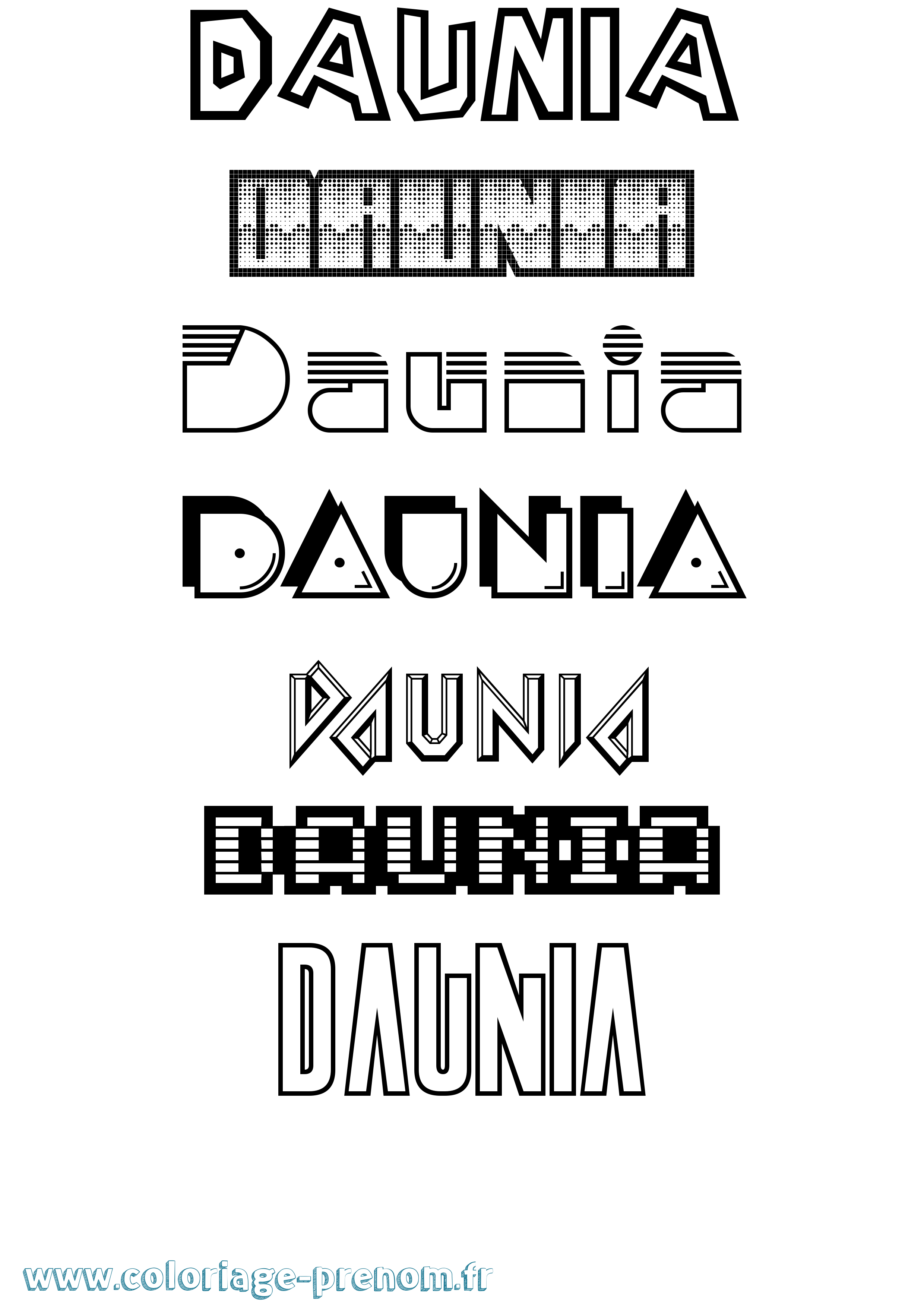 Coloriage Daunia Jeux Vidéos Coloriage prénom Daunia Jeux Vidéos