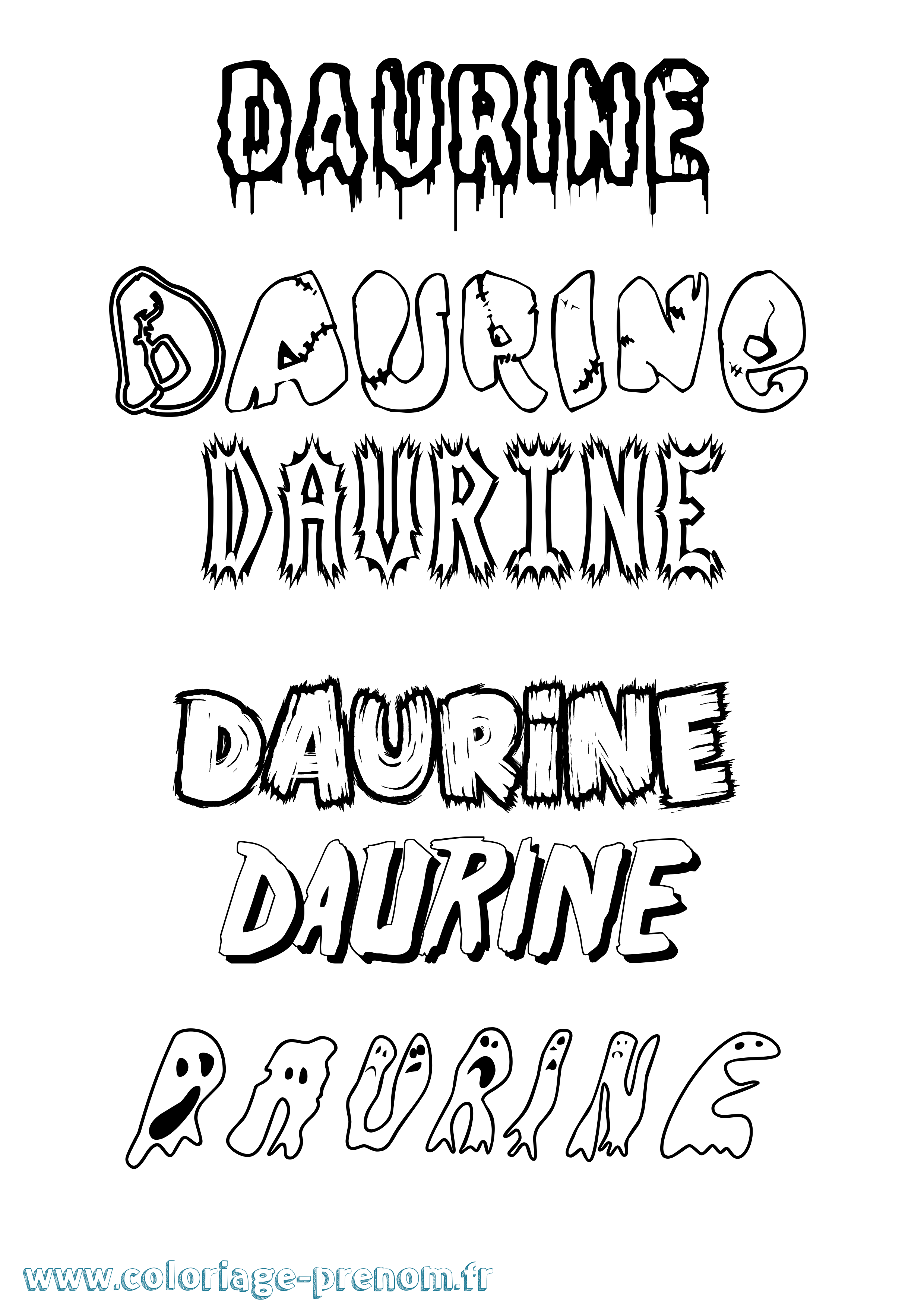 Coloriage Daurine Frisson Coloriage prénom Daurine Frisson