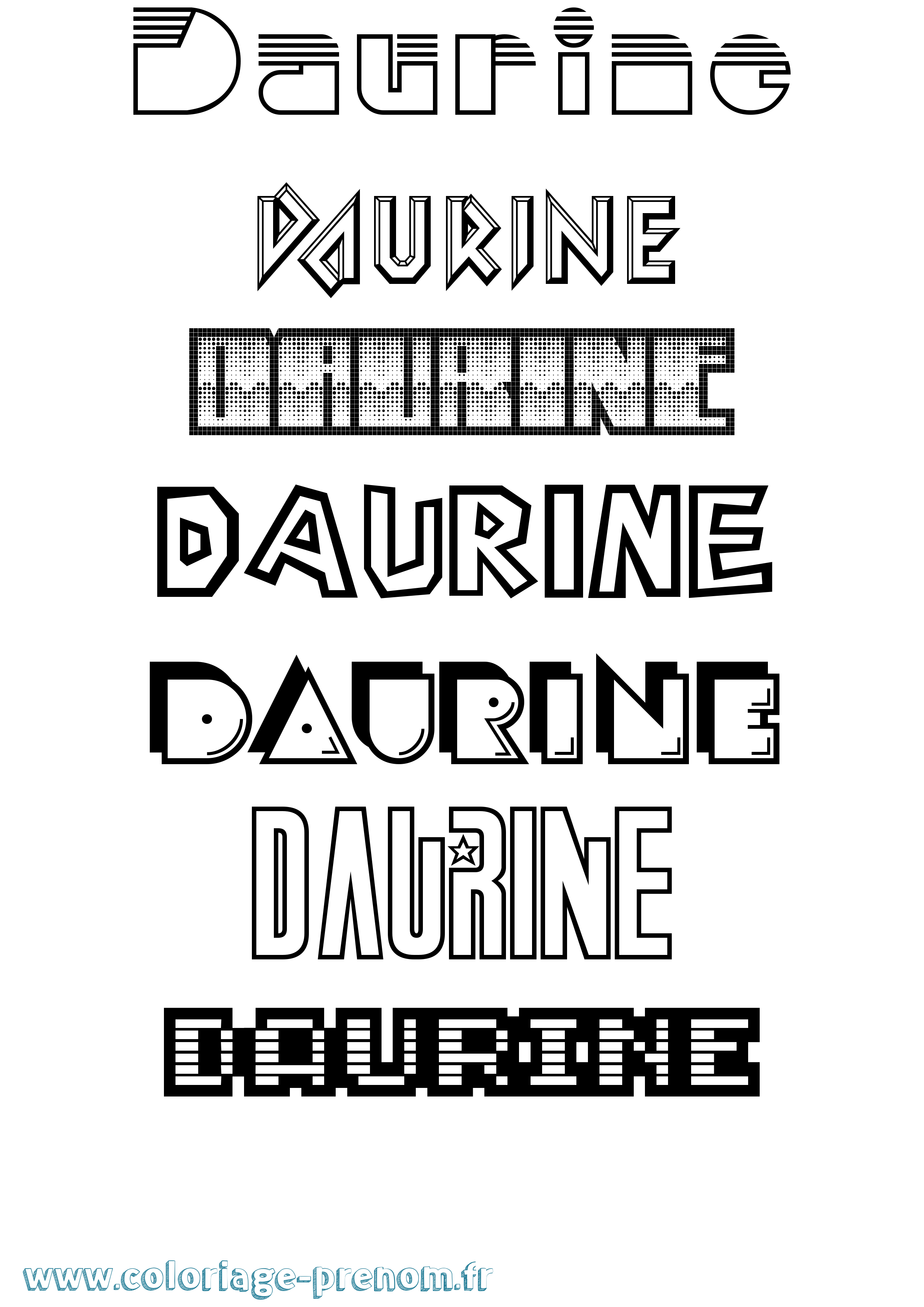 Coloriage Daurine Jeux Vidéos Coloriage prénom Daurine Jeux Vidéos