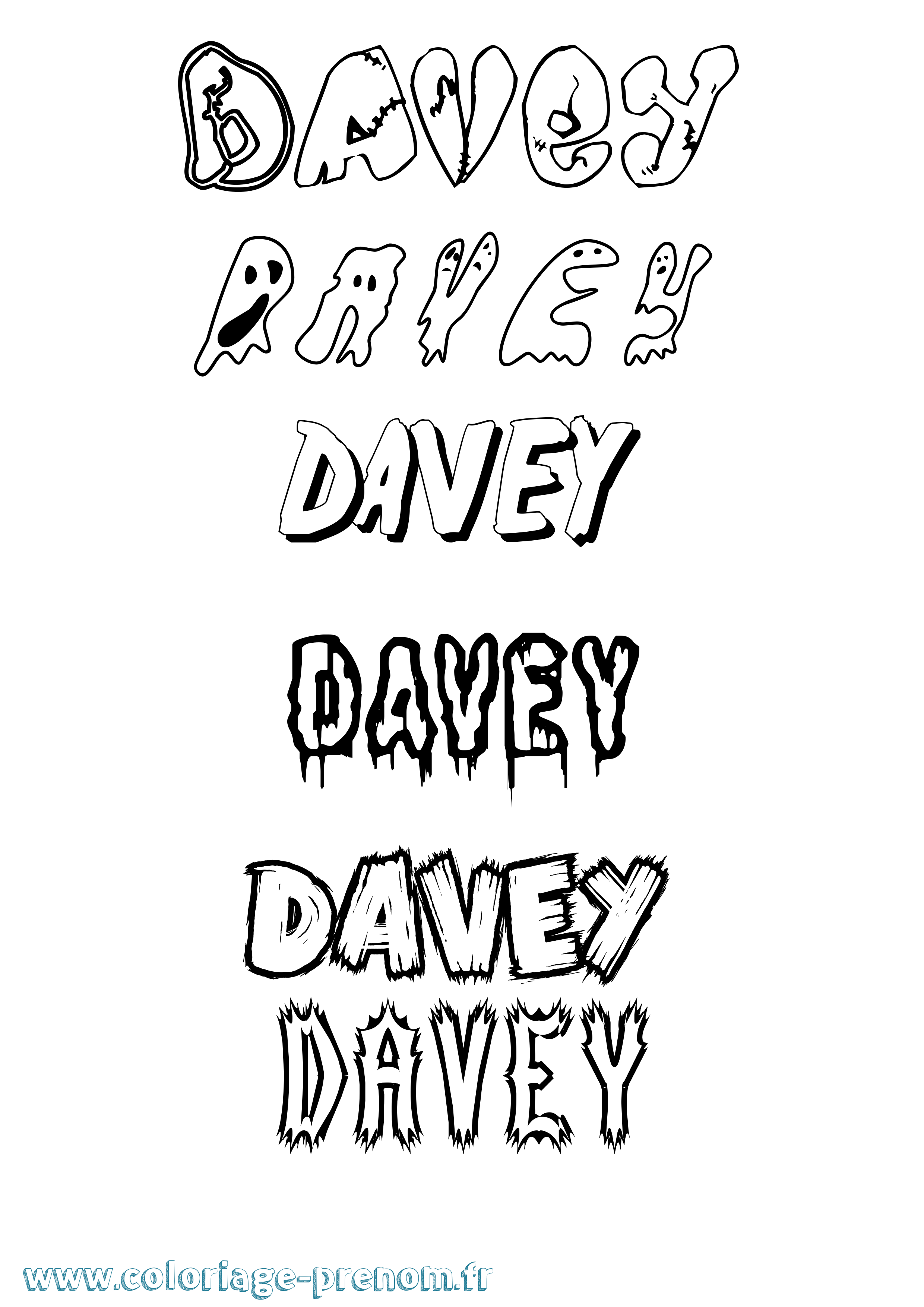 Coloriage Davey Frisson Coloriage prénom Davey Frisson