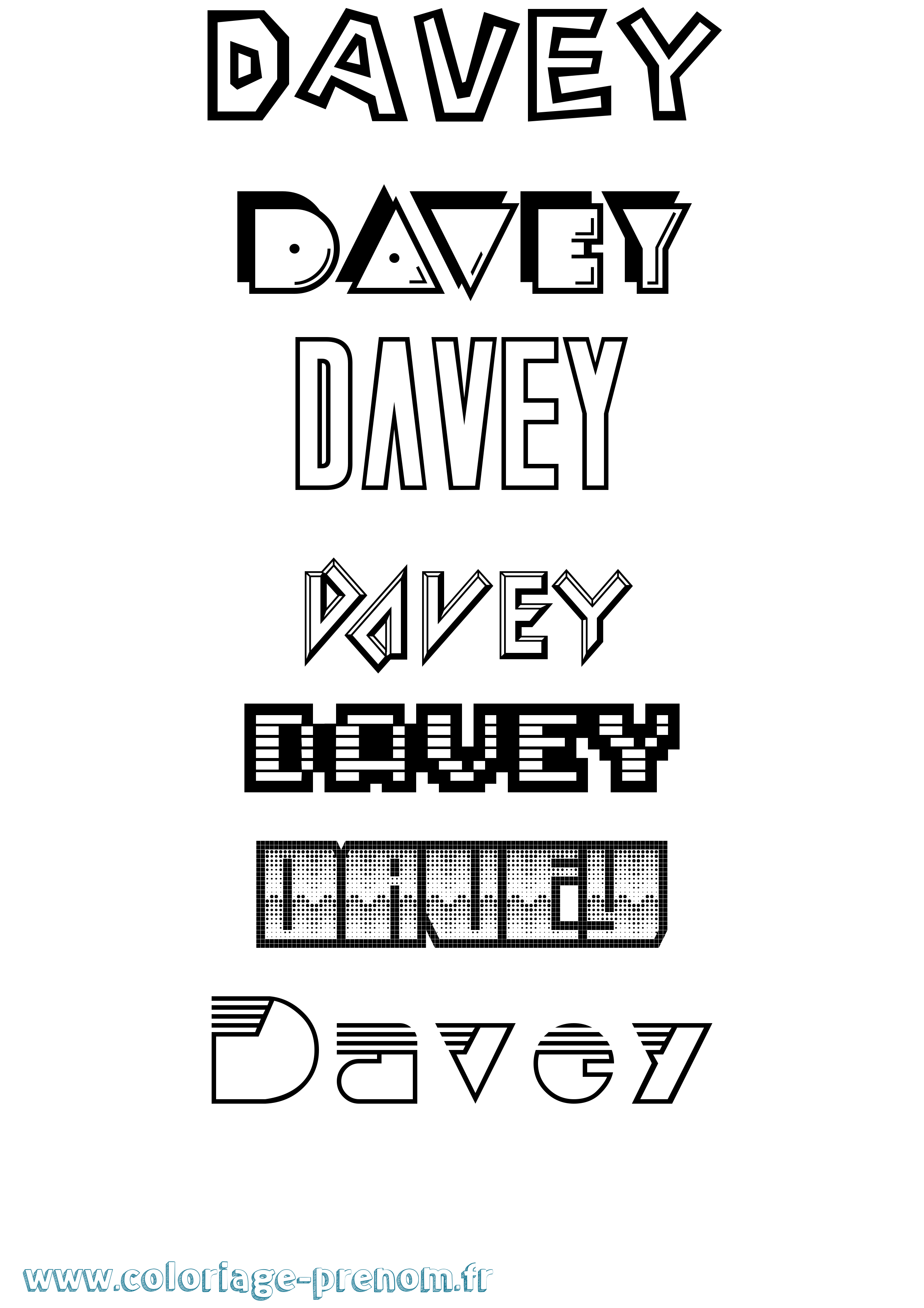 Coloriage Davey Jeux Vidéos Coloriage prénom Davey Jeux Vidéos