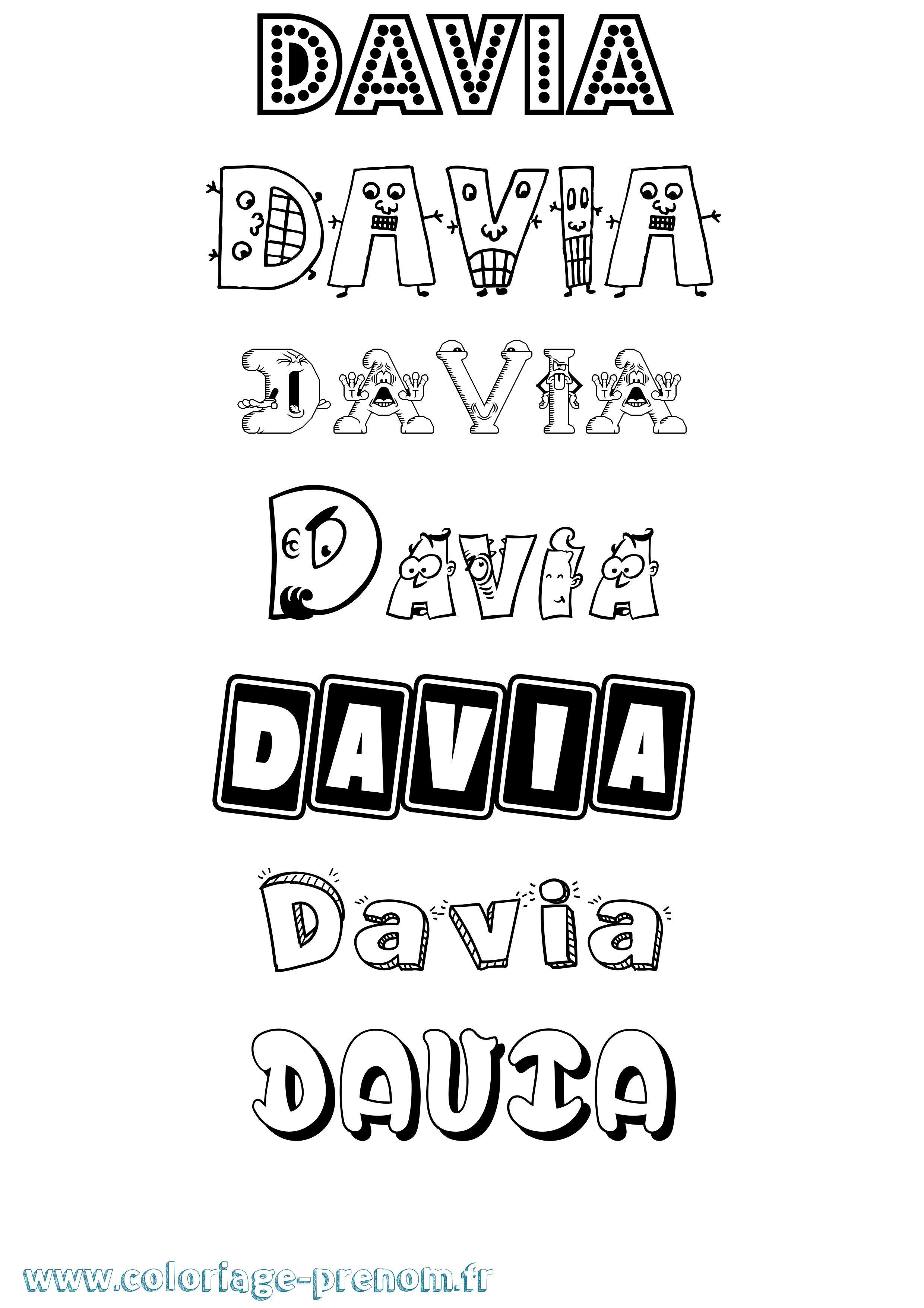 Coloriage Davia Fun Coloriage prénom Davia Fun