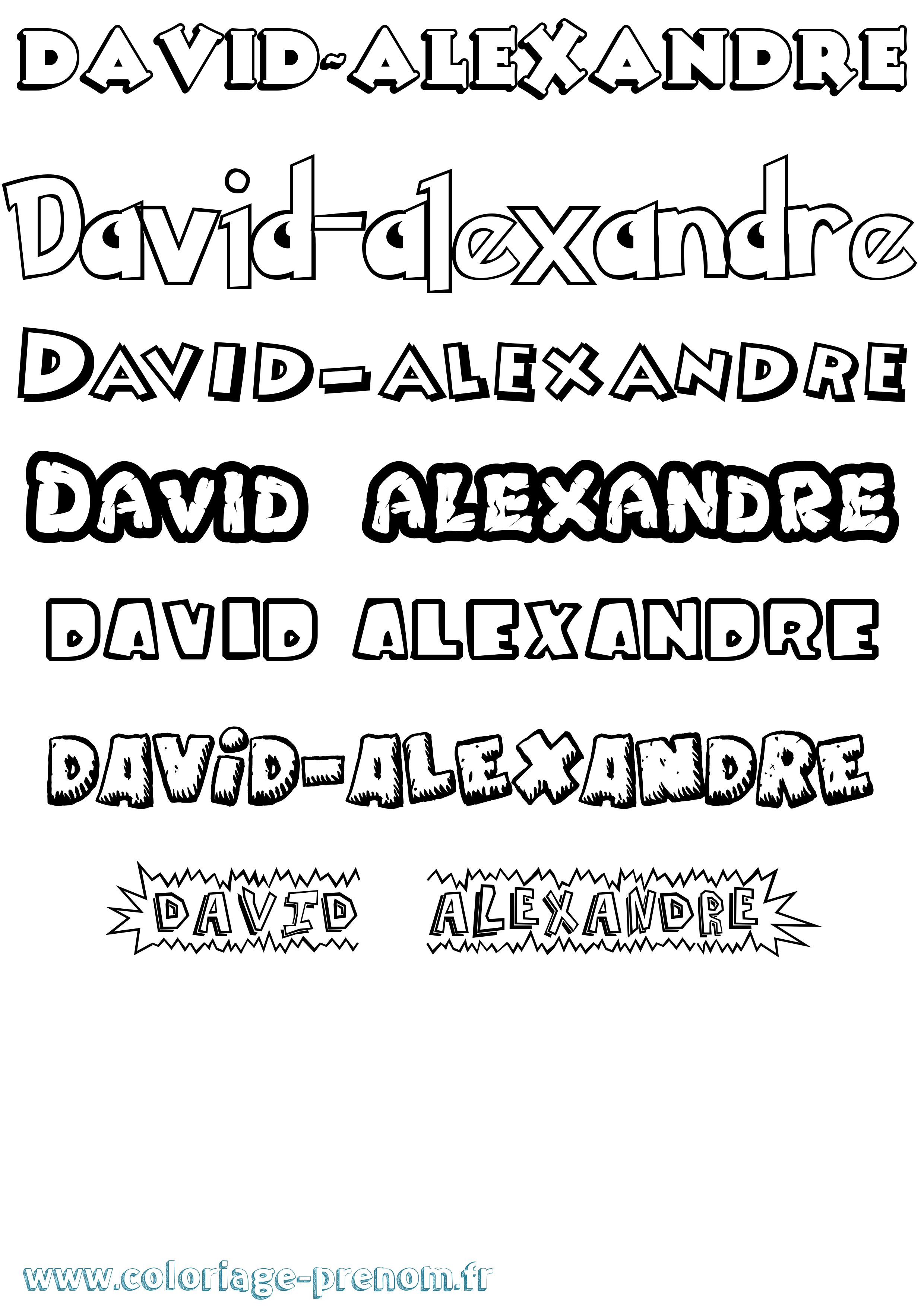 Coloriage David-Alexandre Dessin Animé Coloriage prénom David-Alexandre Dessin Animé