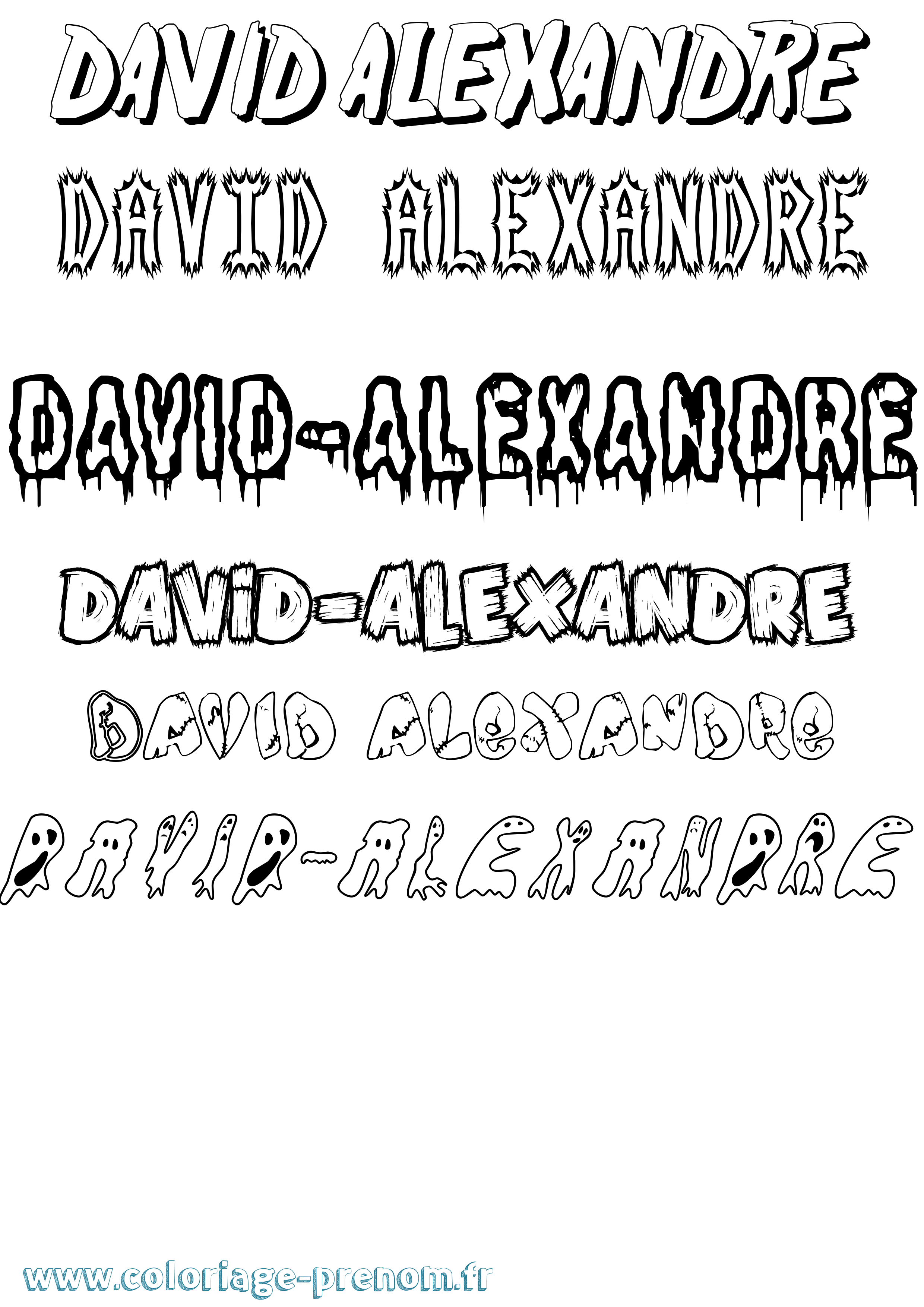 Coloriage David-Alexandre Frisson Coloriage prénom David-Alexandre Frisson