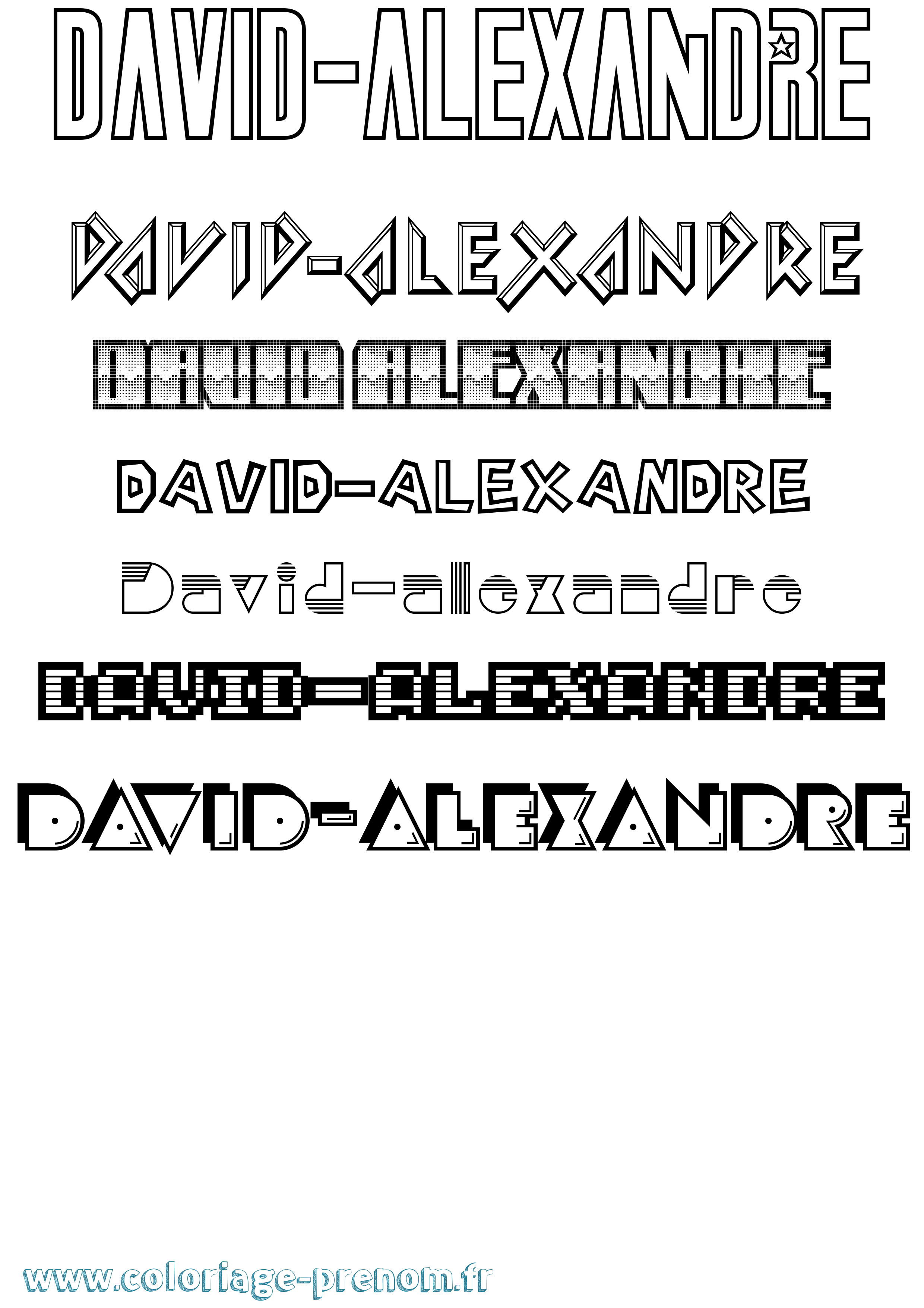 Coloriage David-Alexandre Jeux Vidéos Coloriage prénom David-Alexandre Jeux Vidéos