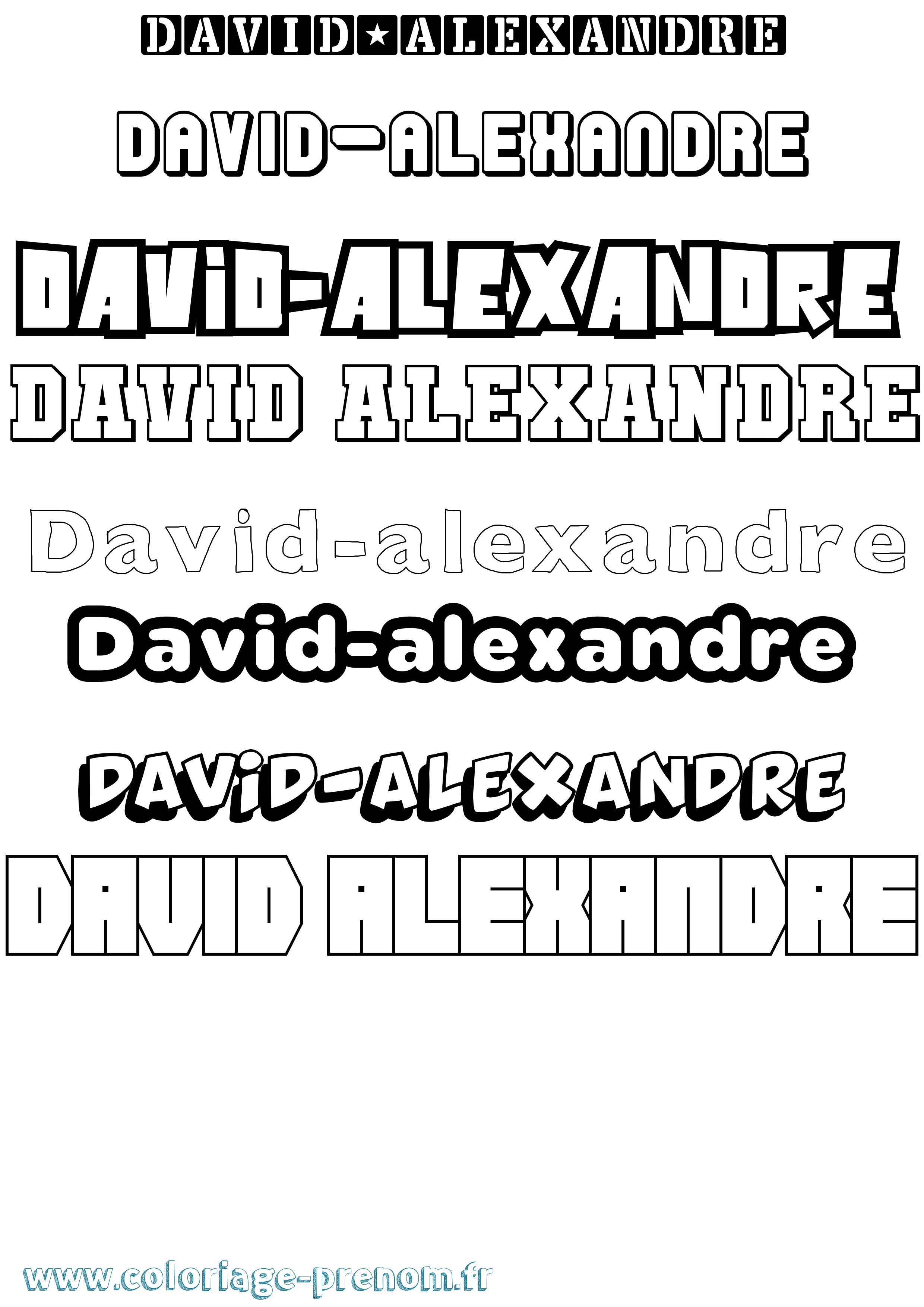 Coloriage David-Alexandre Simple Coloriage prénom David-Alexandre Simple