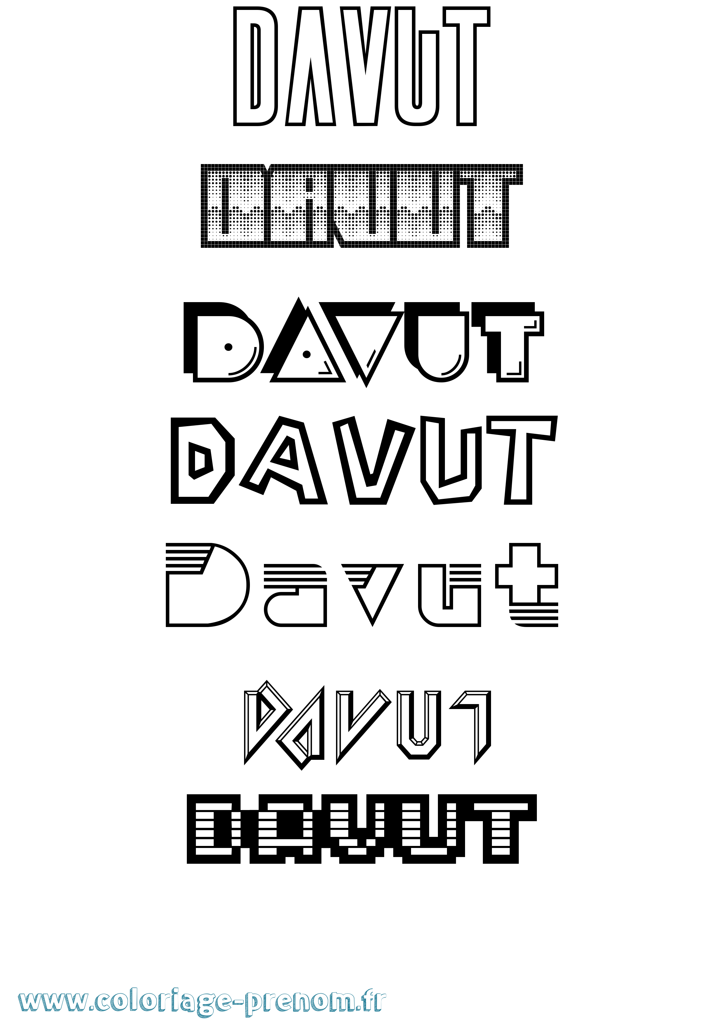 Coloriage Davut Jeux Vidéos Coloriage prénom Davut Jeux Vidéos