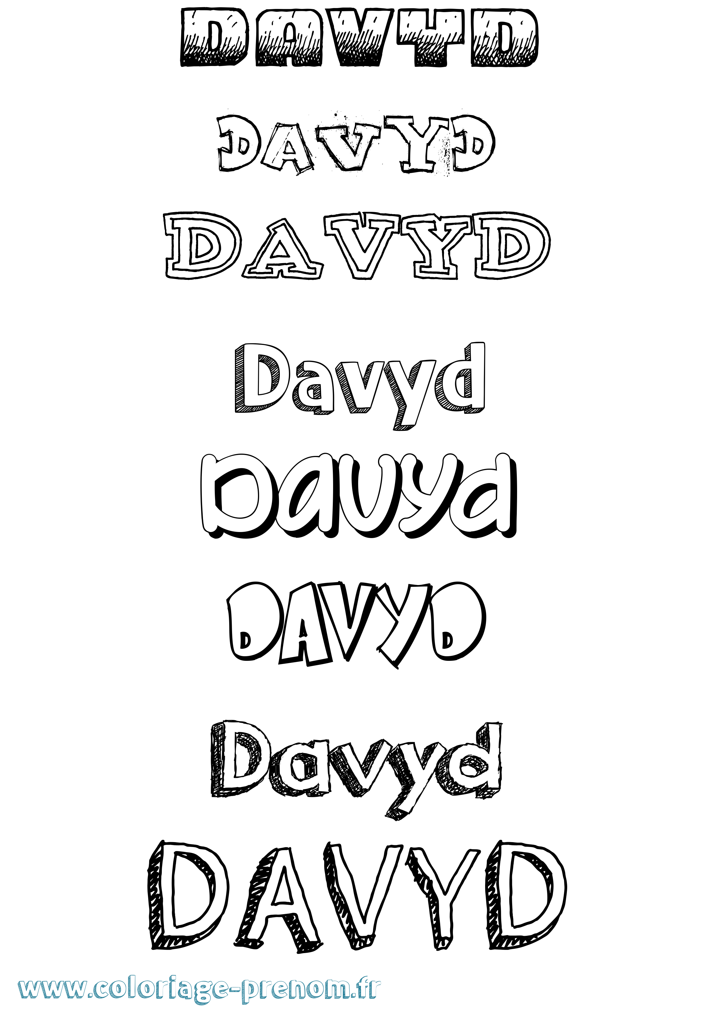 Coloriage Davyd Dessiné Coloriage prénom Davyd Dessiné