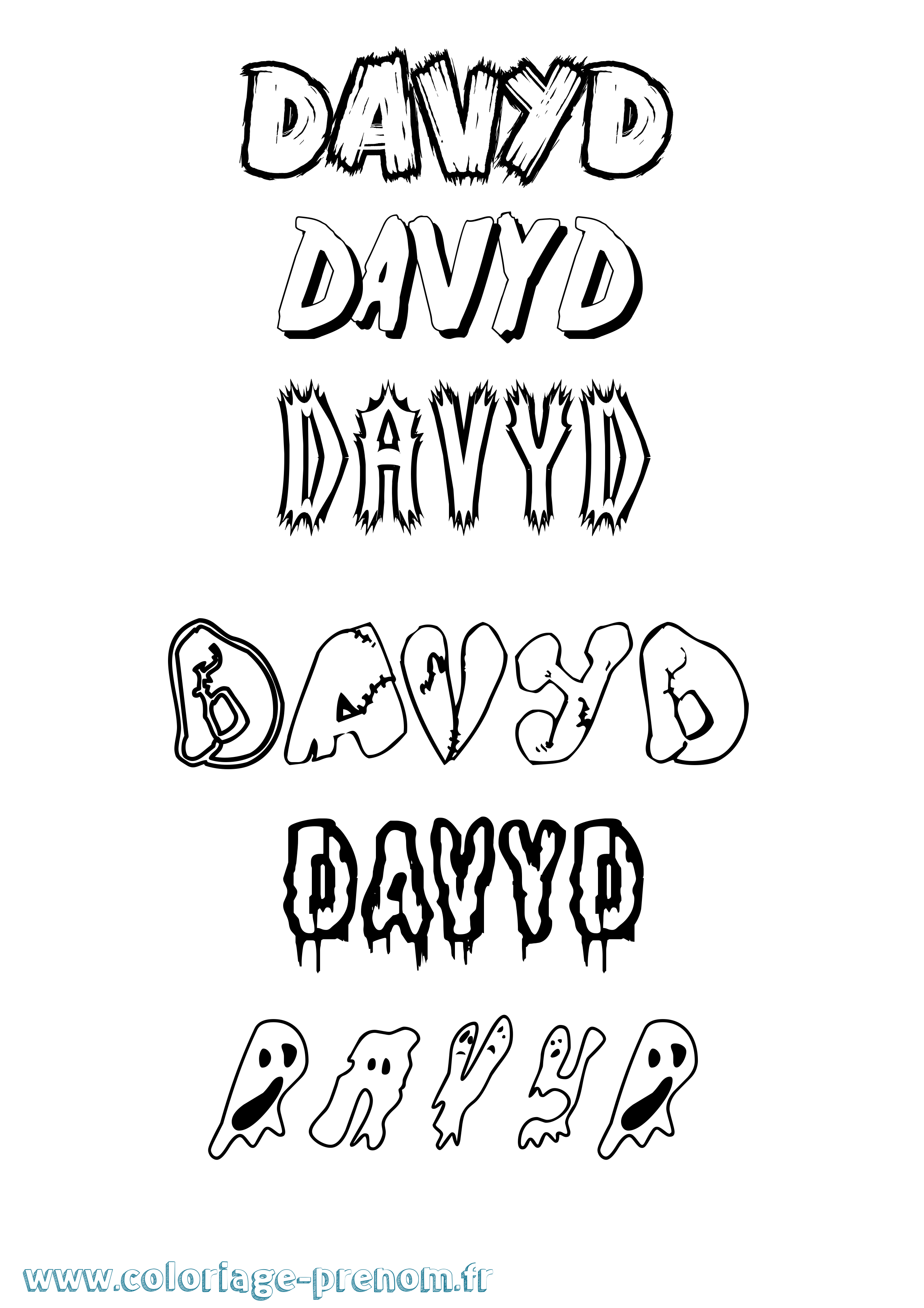Coloriage Davyd Frisson Coloriage prénom Davyd Frisson