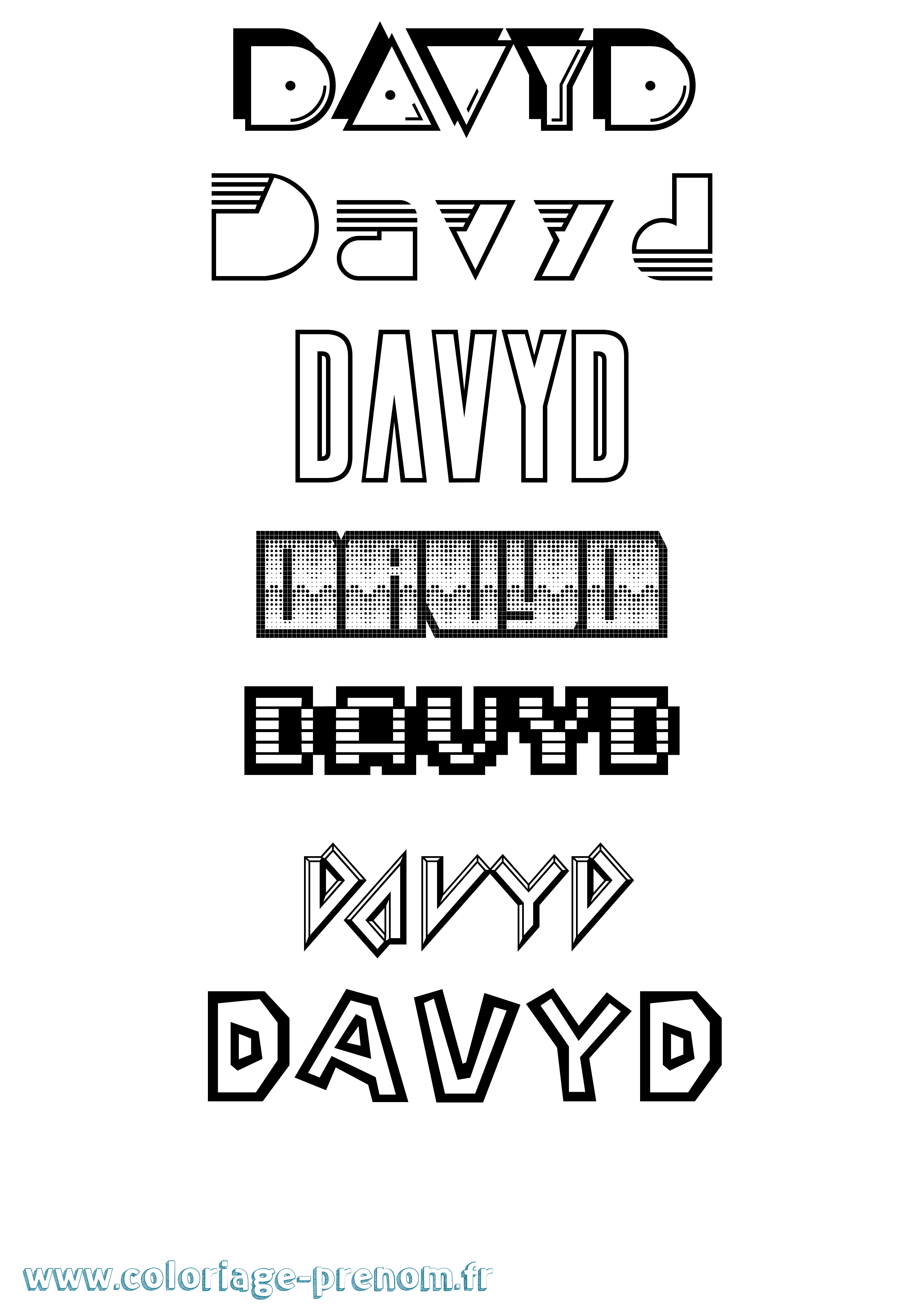 Coloriage Davyd Jeux Vidéos Coloriage prénom Davyd Jeux Vidéos