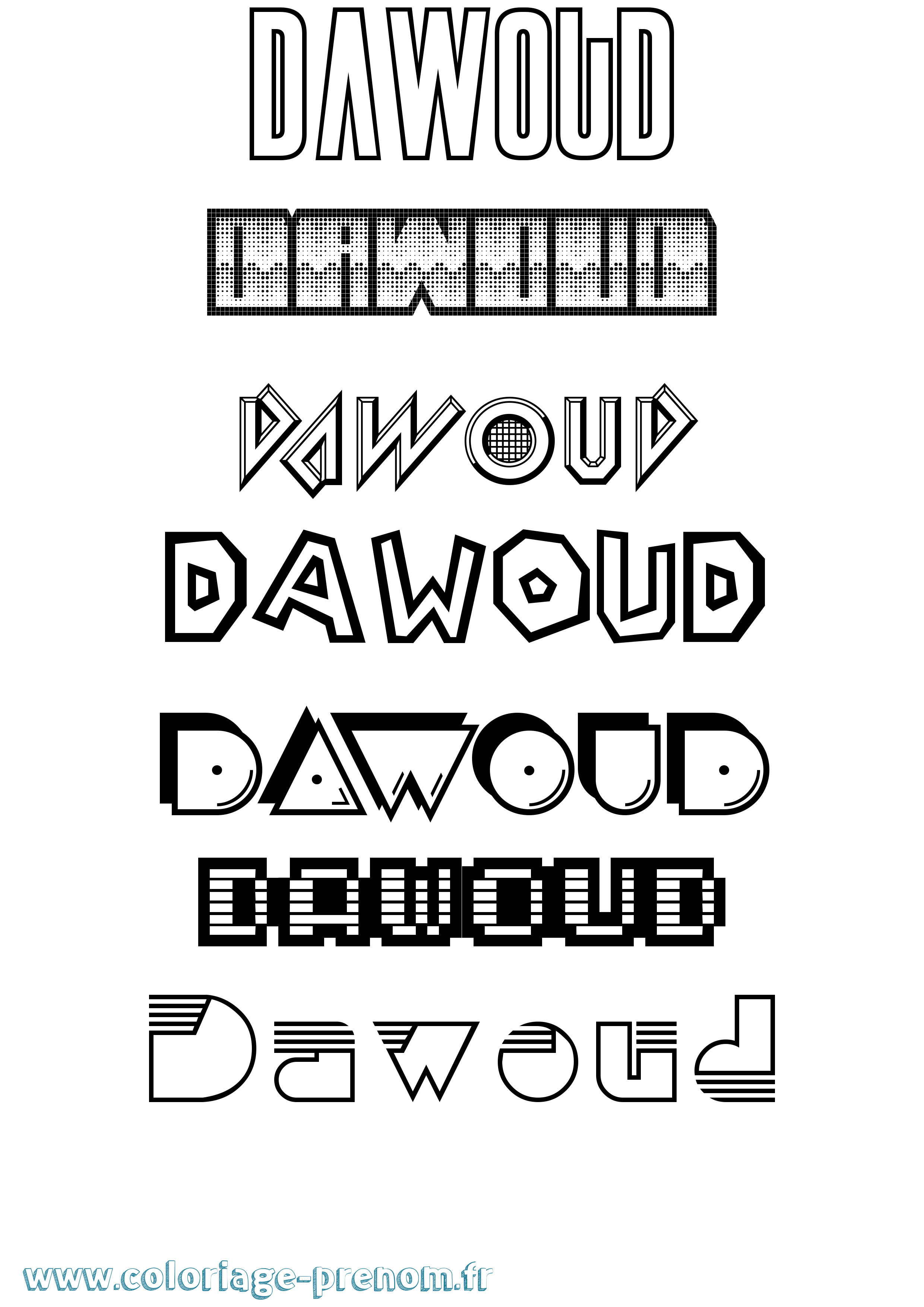 Coloriage Dawoud Jeux Vidéos Coloriage prénom Dawoud Jeux Vidéos