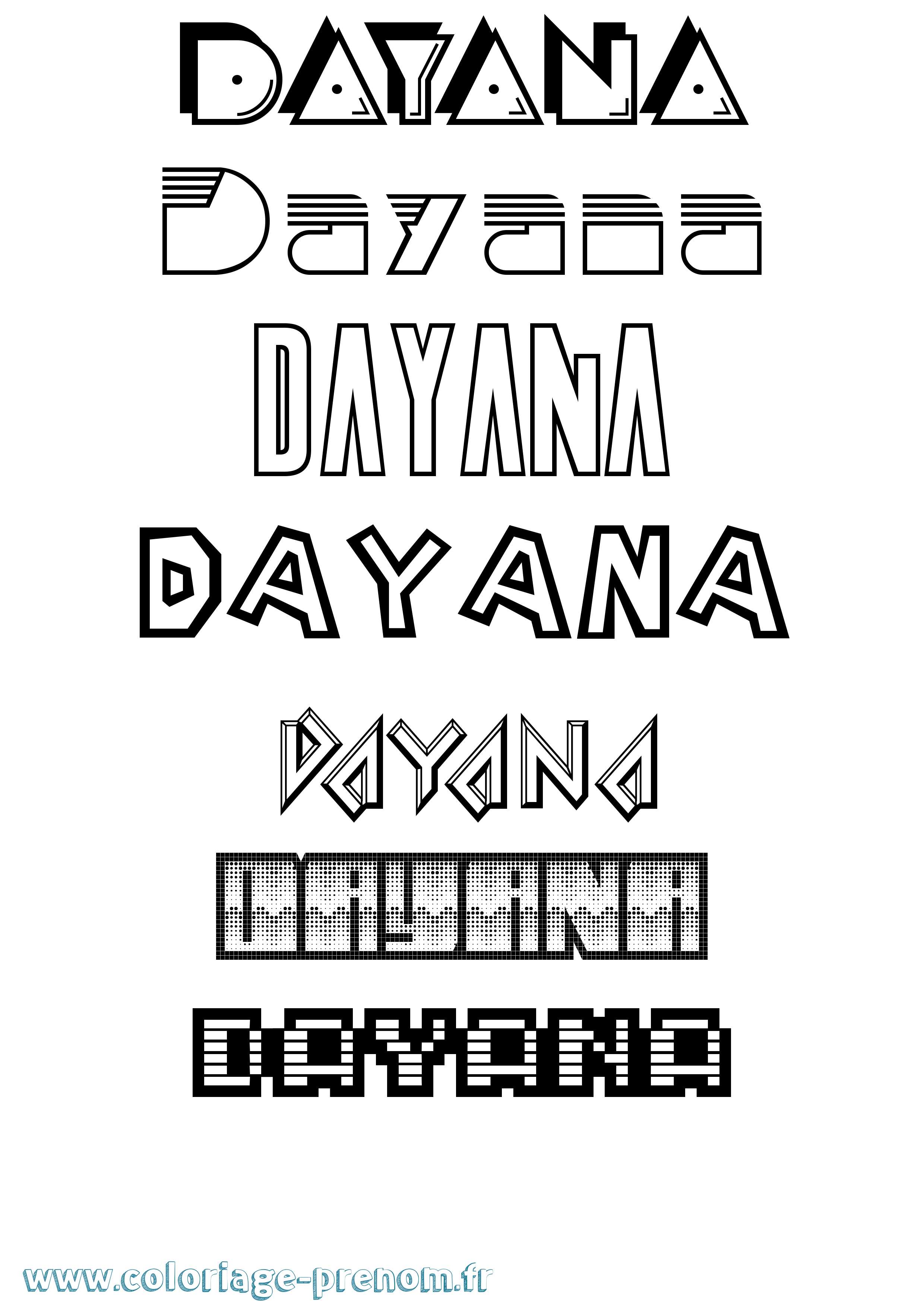 Coloriage Dayana Jeux Vidéos Coloriage prénom Dayana Jeux Vidéos