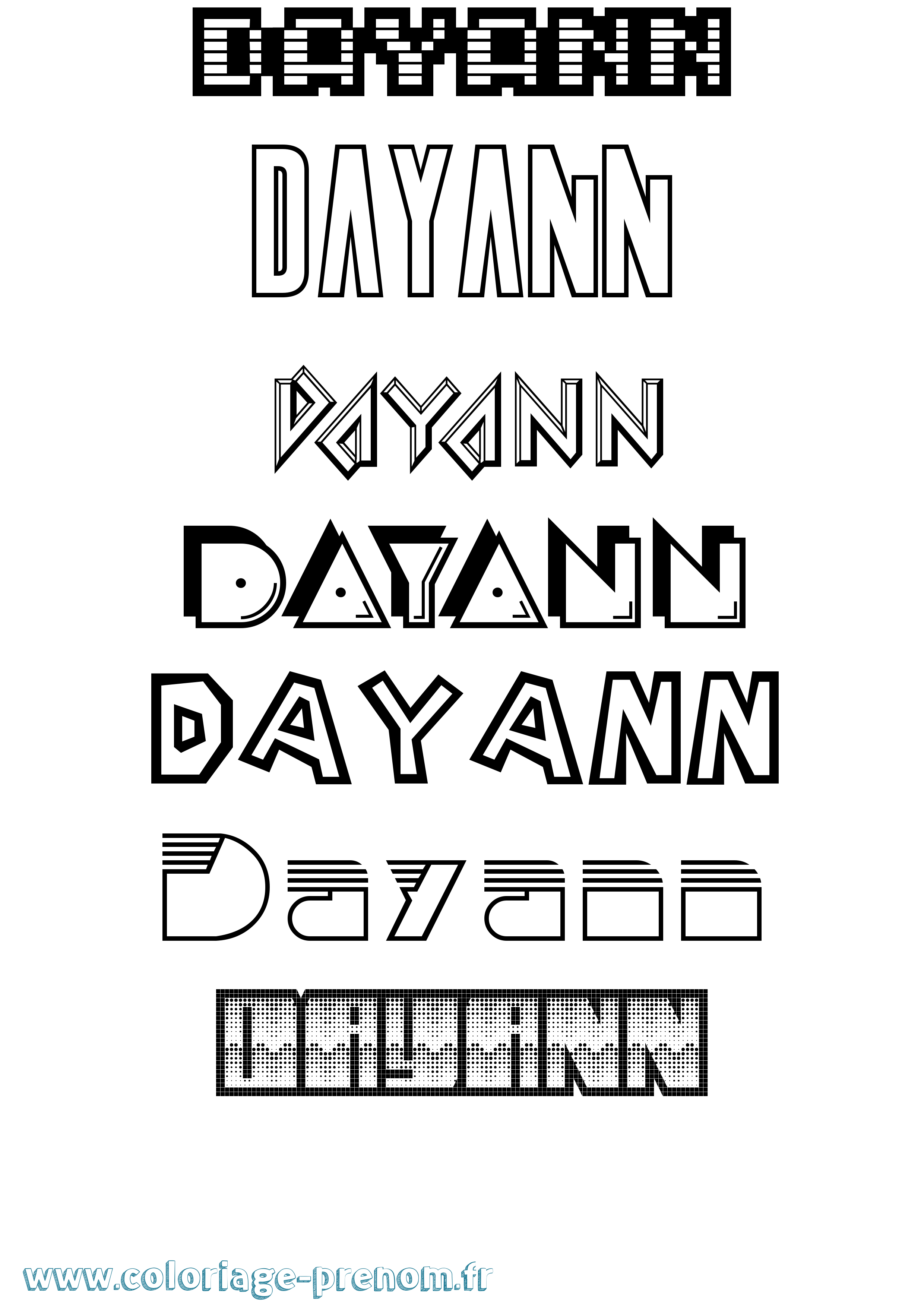 Coloriage Dayann Jeux Vidéos Coloriage prénom Dayann Jeux Vidéos
