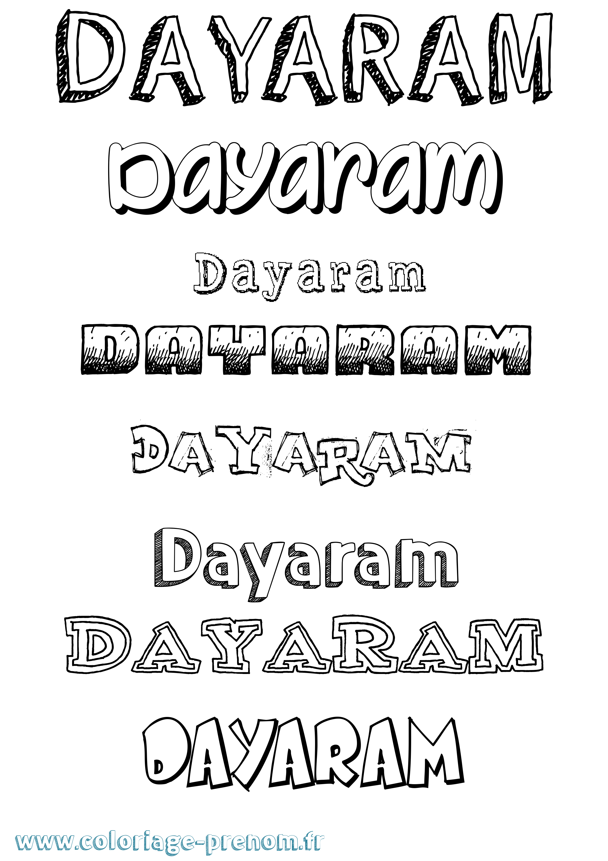 Coloriage Dayaram Dessiné Coloriage prénom Dayaram Dessiné
