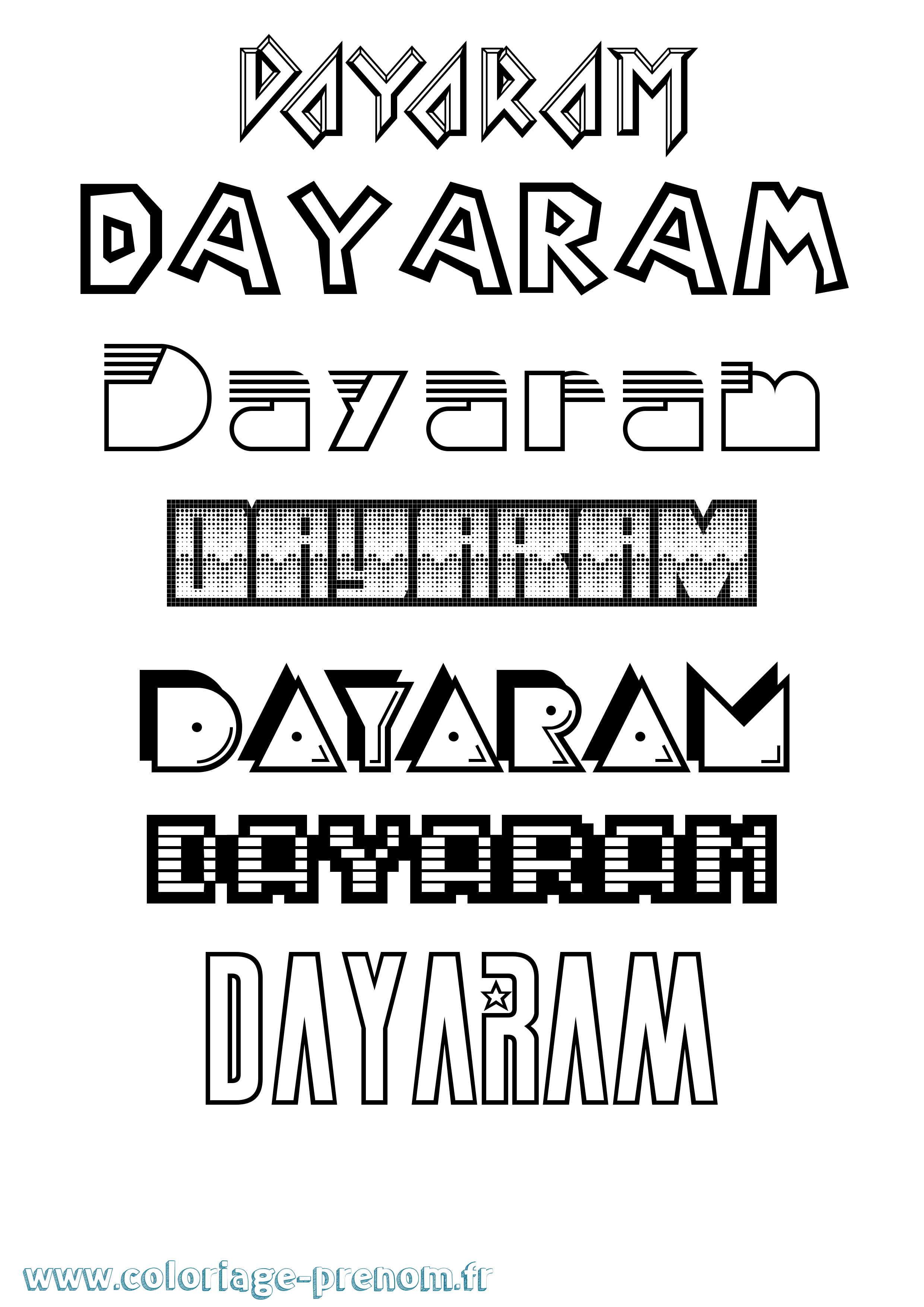 Coloriage Dayaram Jeux Vidéos Coloriage prénom Dayaram Jeux Vidéos