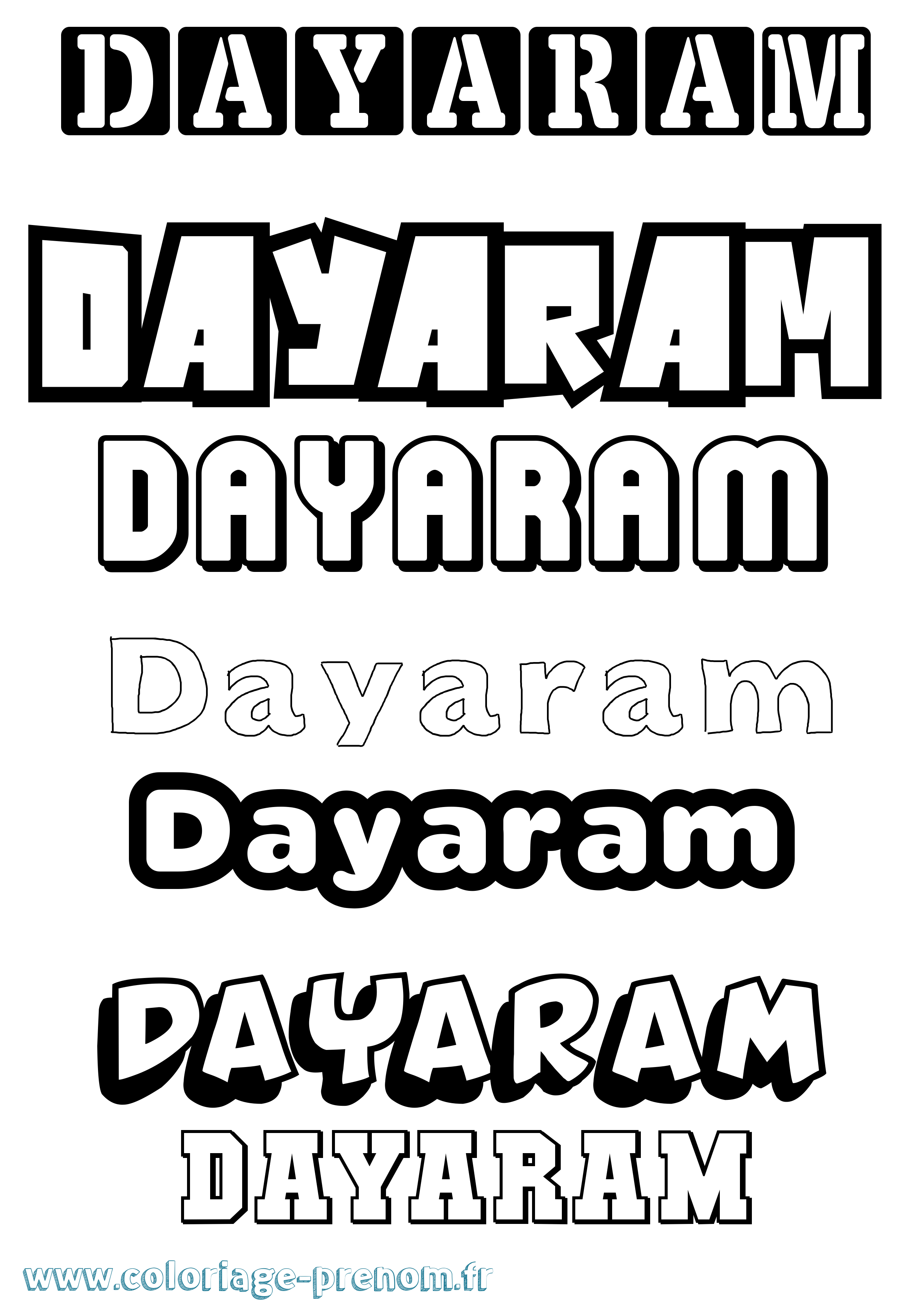 Coloriage Dayaram Simple Coloriage prénom Dayaram Simple