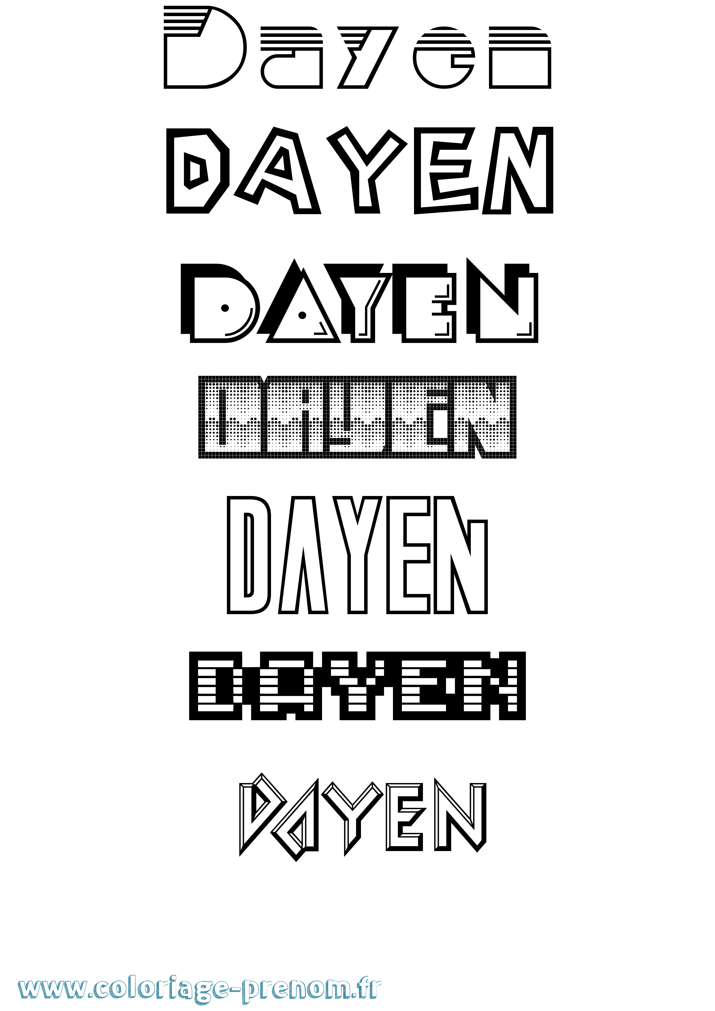Coloriage Dayen Jeux Vidéos Coloriage prénom Dayen Jeux Vidéos