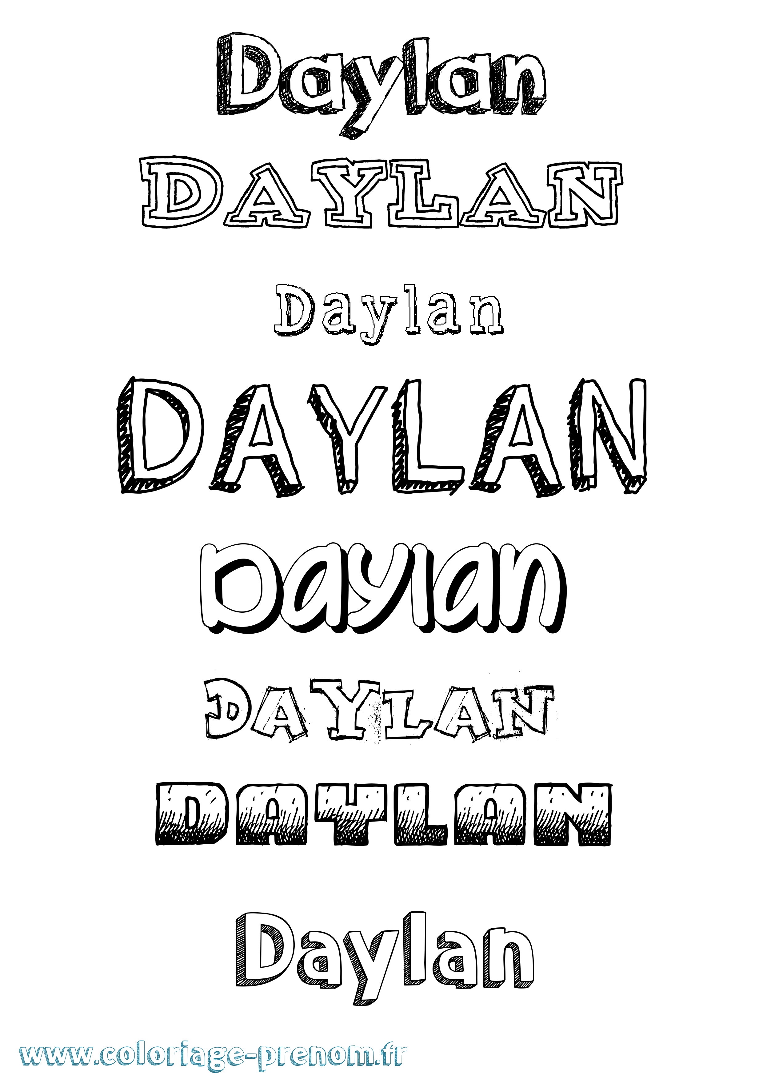 Coloriage Daylan Dessiné Coloriage prénom Daylan Dessiné