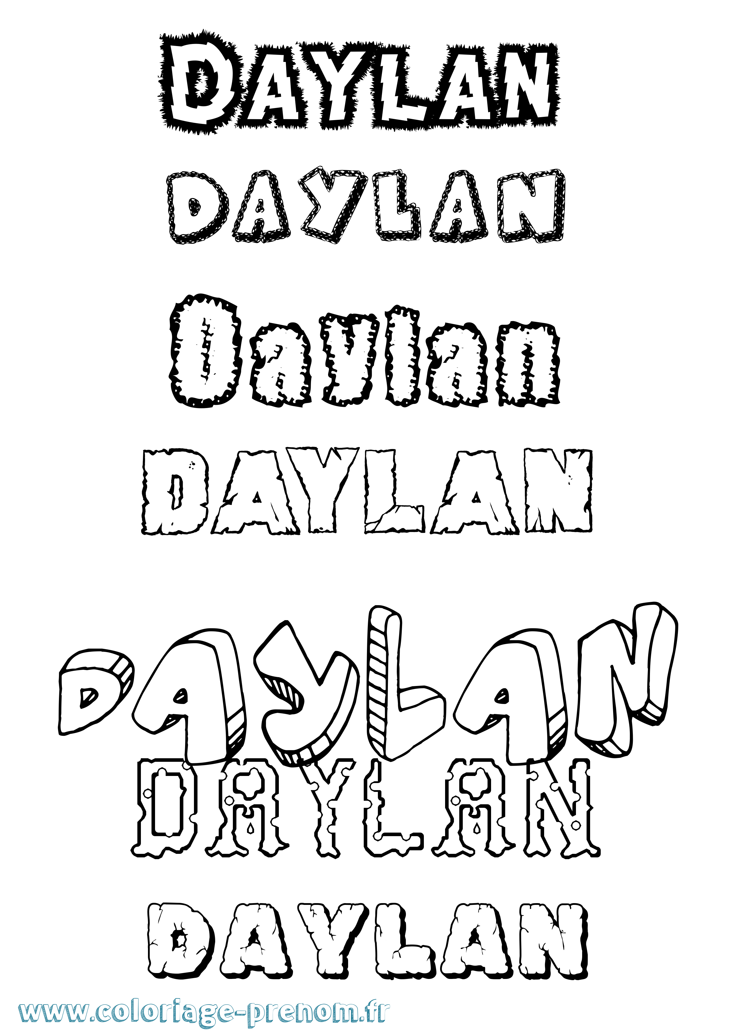 Coloriage Daylan Destructuré Coloriage prénom Daylan Destructuré