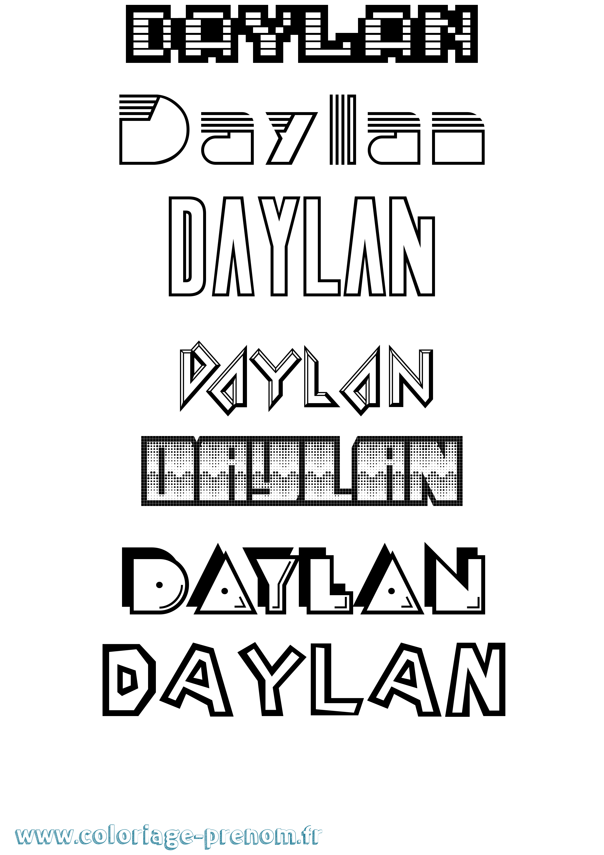 Coloriage Daylan Jeux Vidéos Coloriage prénom Daylan Jeux Vidéos