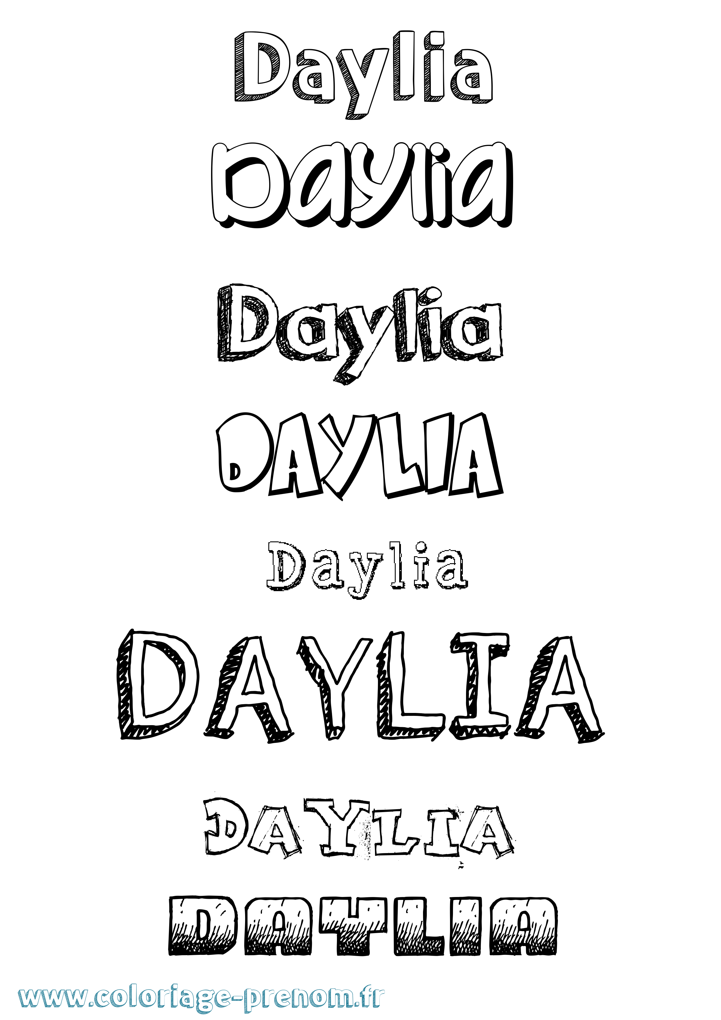 Coloriage Daylia Dessiné Coloriage prénom Daylia Dessiné