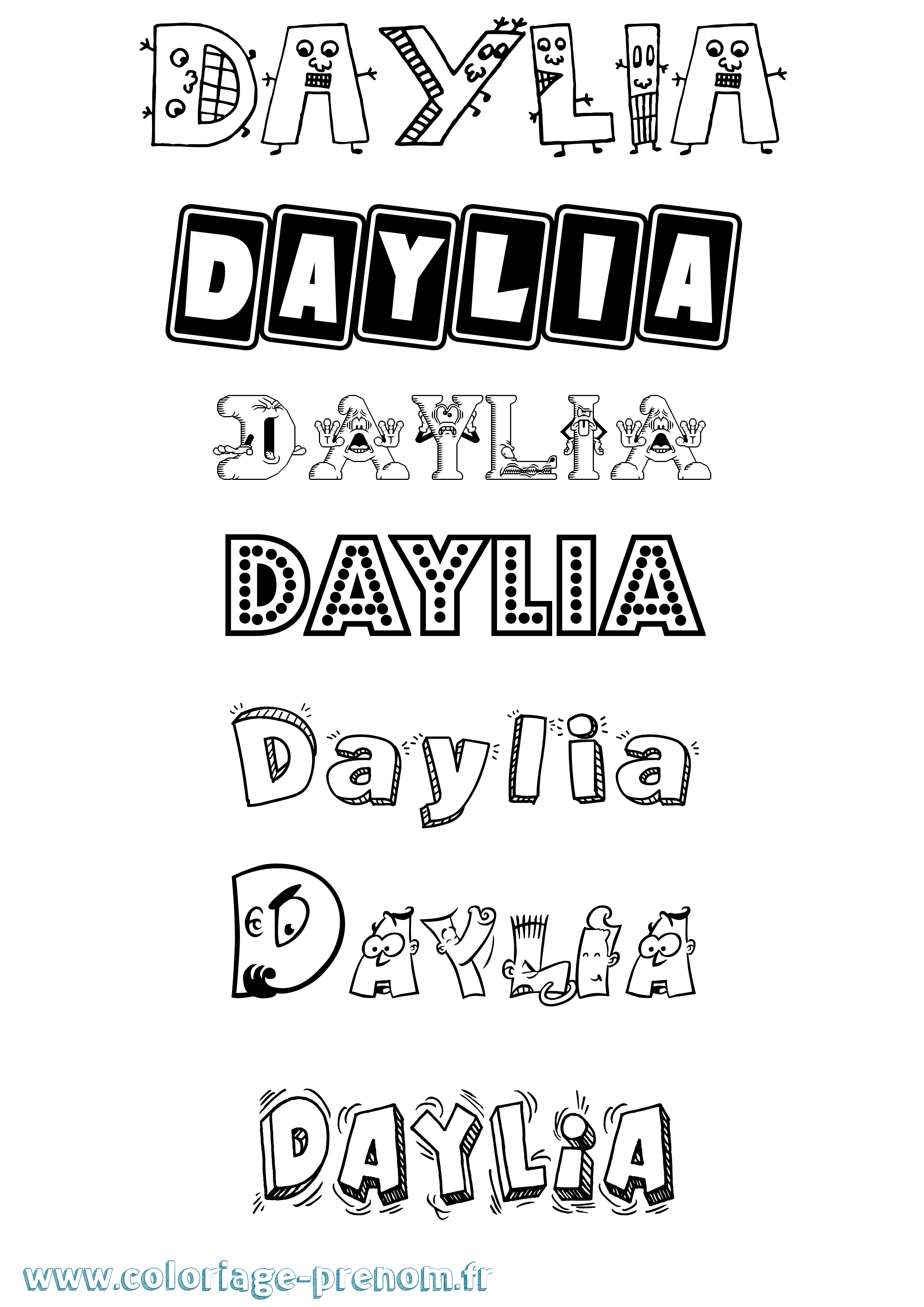 Coloriage Daylia Fun Coloriage prénom Daylia Fun