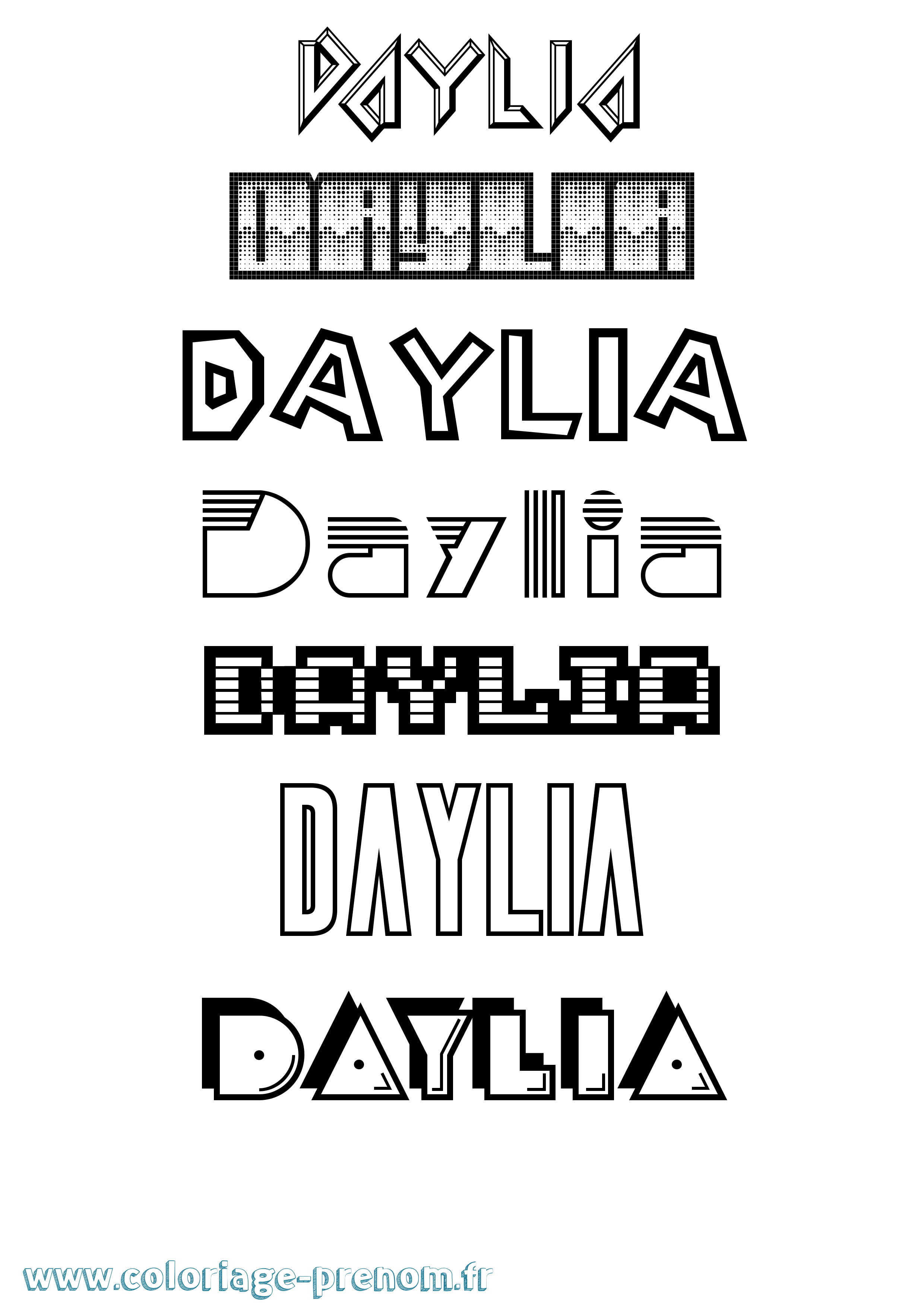 Coloriage Daylia Jeux Vidéos Coloriage prénom Daylia Jeux Vidéos