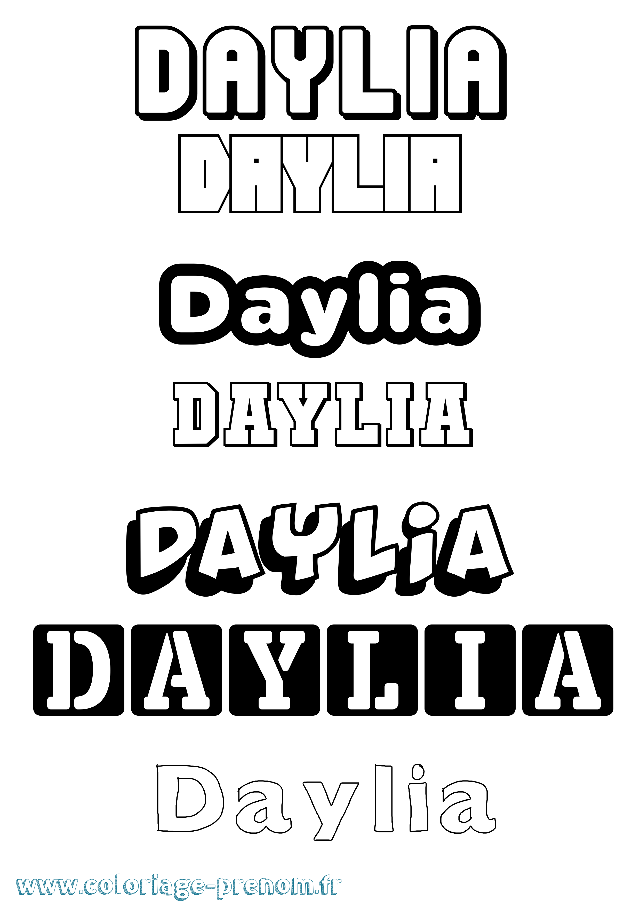 Coloriage Daylia Simple Coloriage prénom Daylia Simple