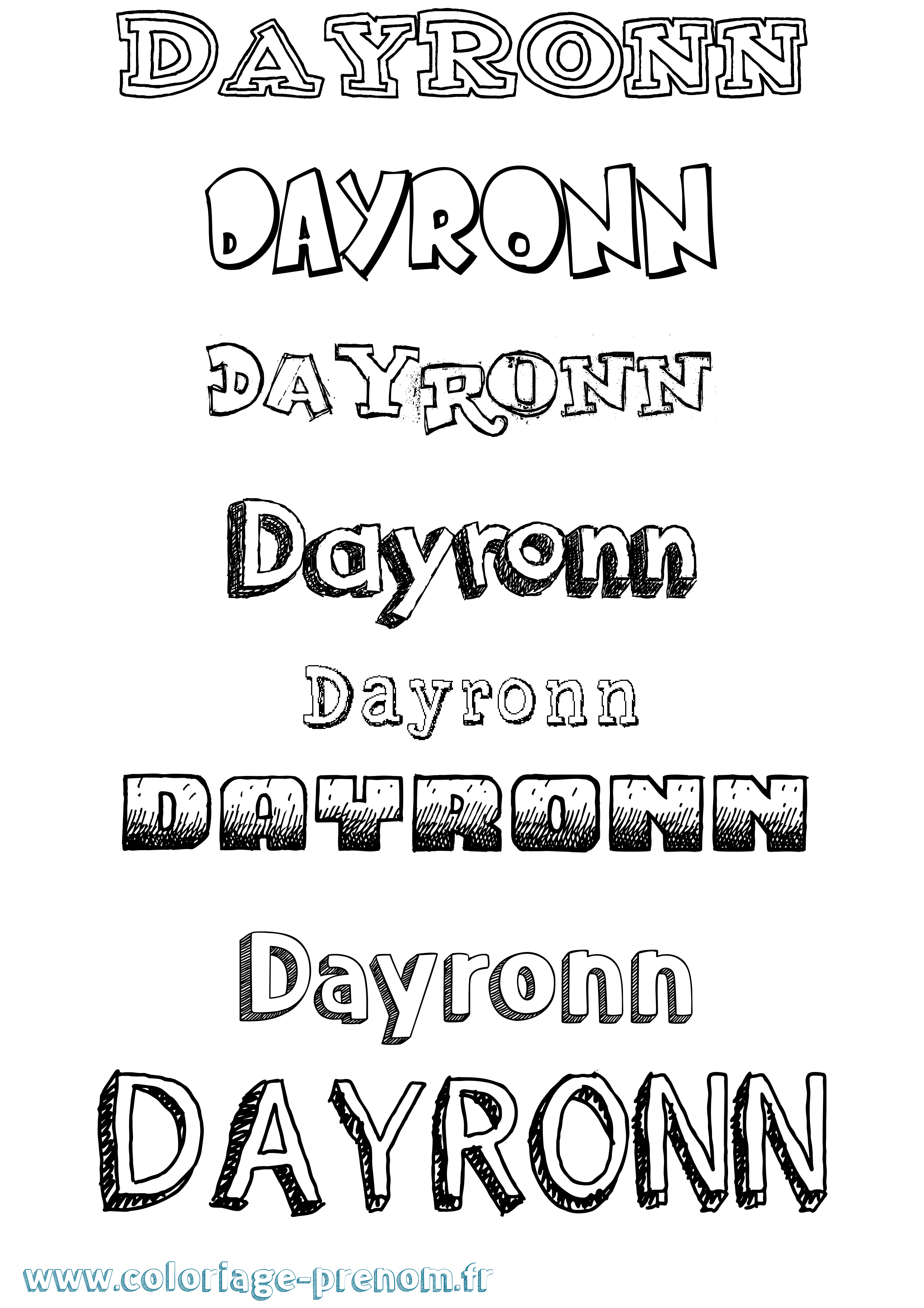 Coloriage Dayronn Dessiné Coloriage prénom Dayronn Dessiné