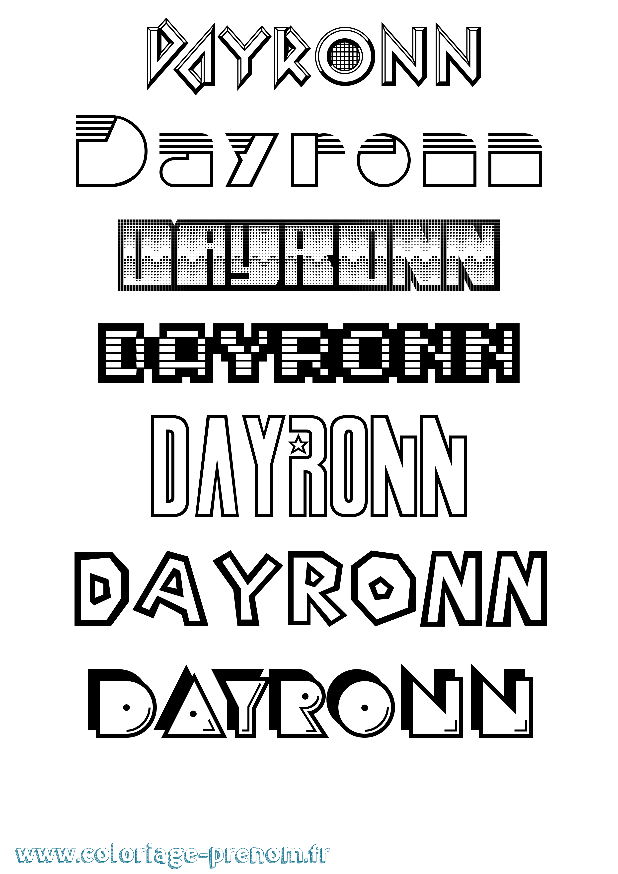 Coloriage Dayronn Jeux Vidéos Coloriage prénom Dayronn Jeux Vidéos