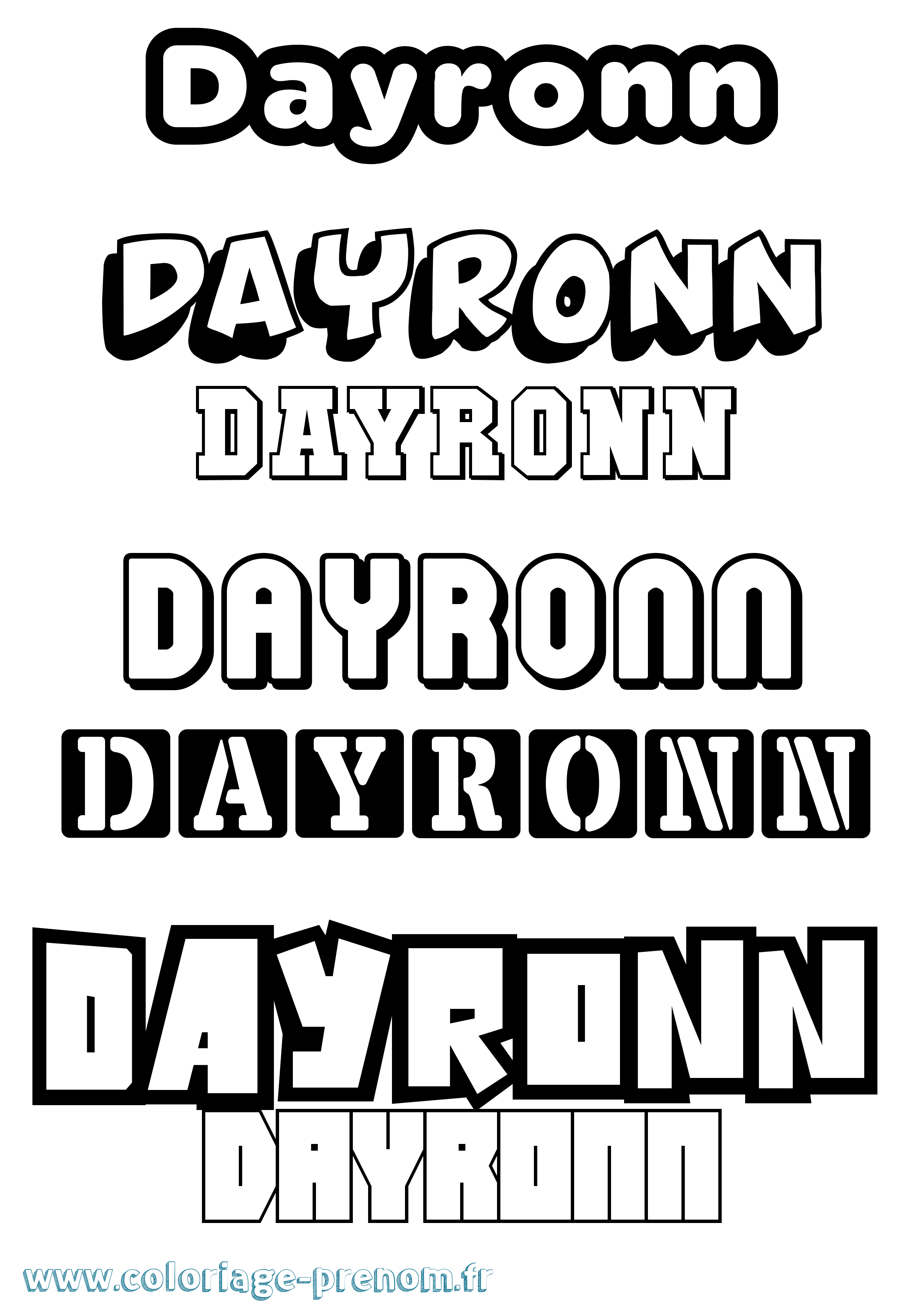 Coloriage Dayronn Simple Coloriage prénom Dayronn Simple