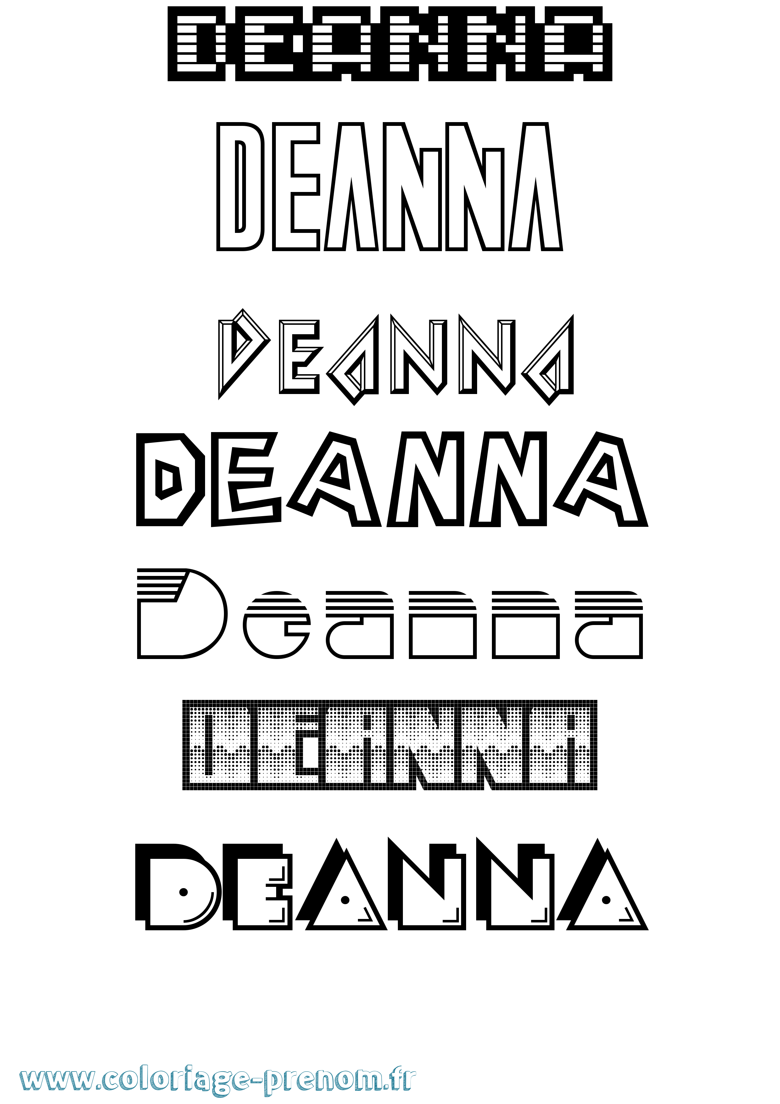 Coloriage Deanna Jeux Vidéos Coloriage prénom Deanna Jeux Vidéos