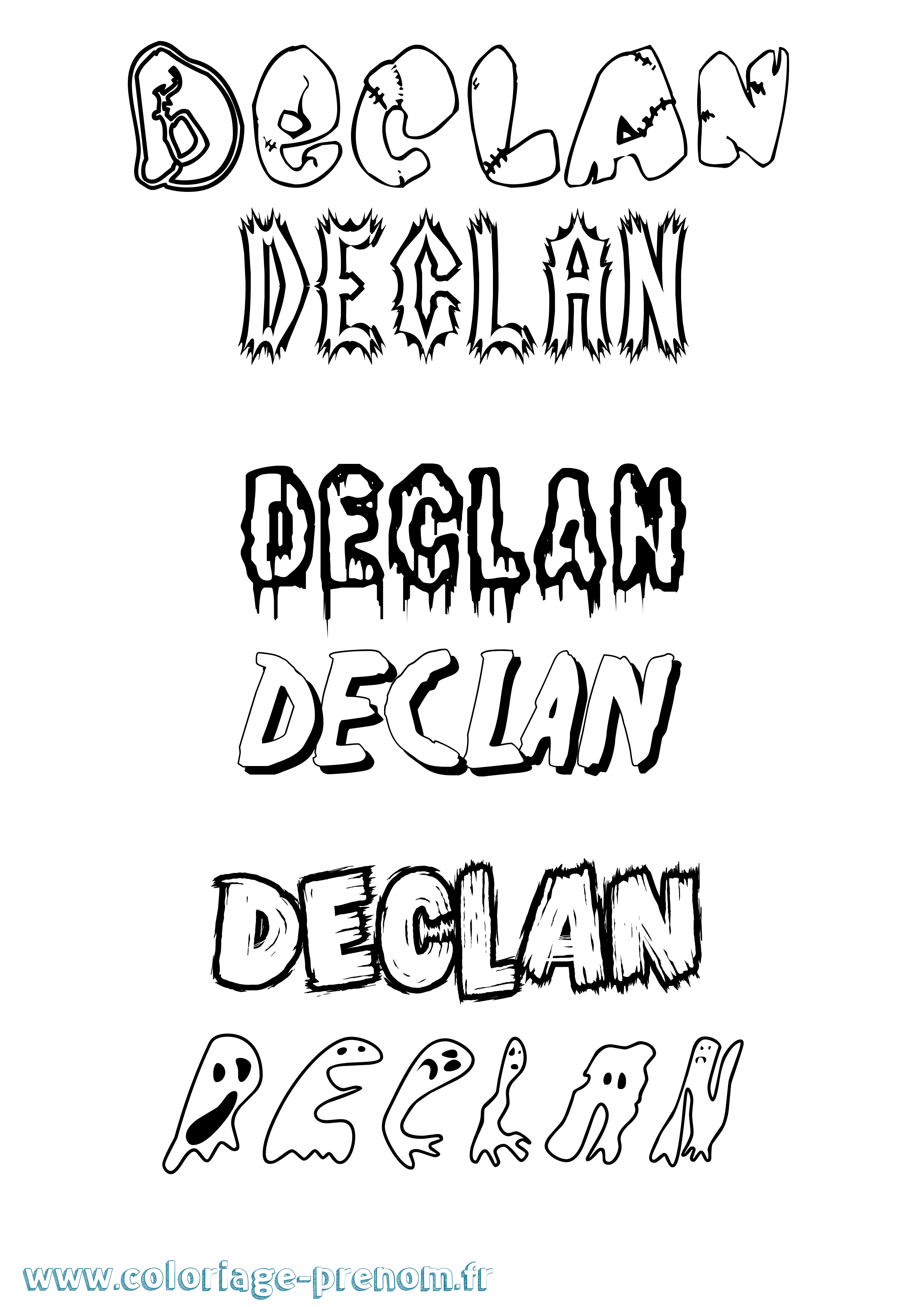 Coloriage Declan Frisson Coloriage prénom Declan Frisson