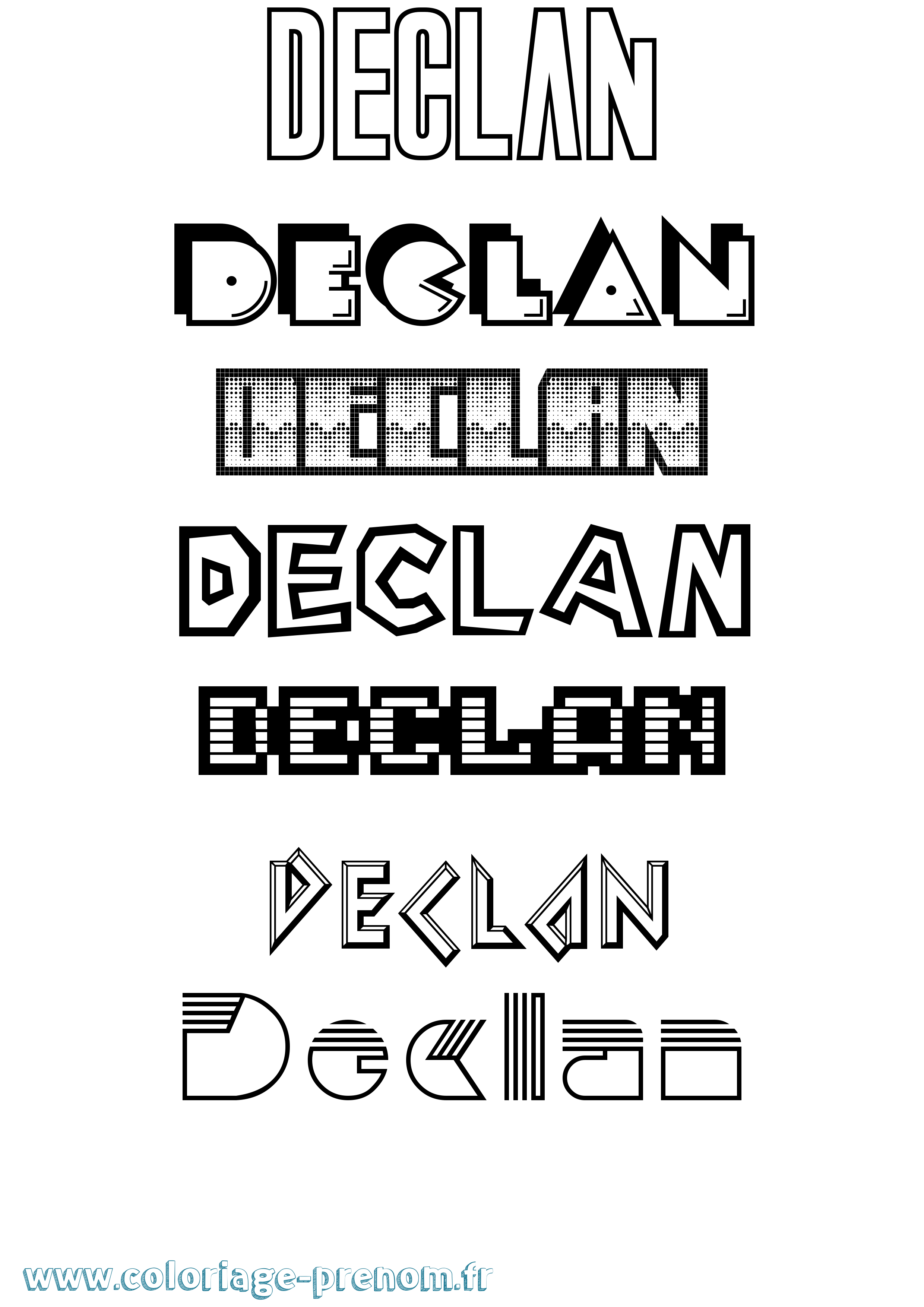 Coloriage Declan Jeux Vidéos Coloriage prénom Declan Jeux Vidéos