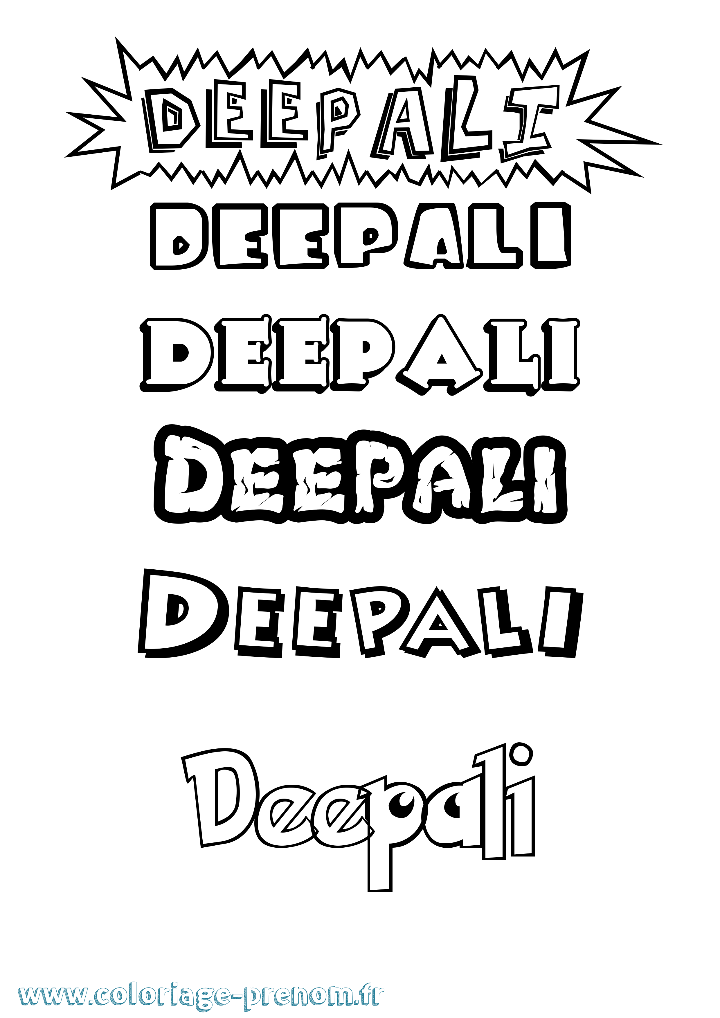 Coloriage Deepali Dessin Animé Coloriage prénom Deepali Dessin Animé