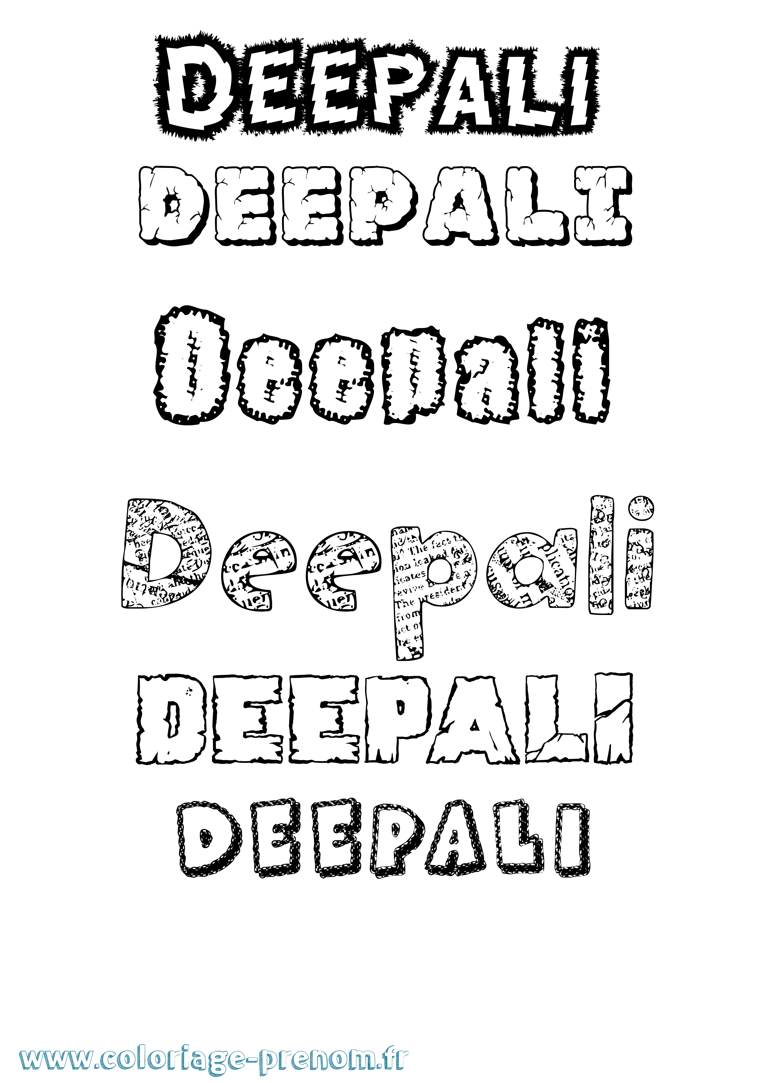 Coloriage Deepali Destructuré Coloriage prénom Deepali Destructuré