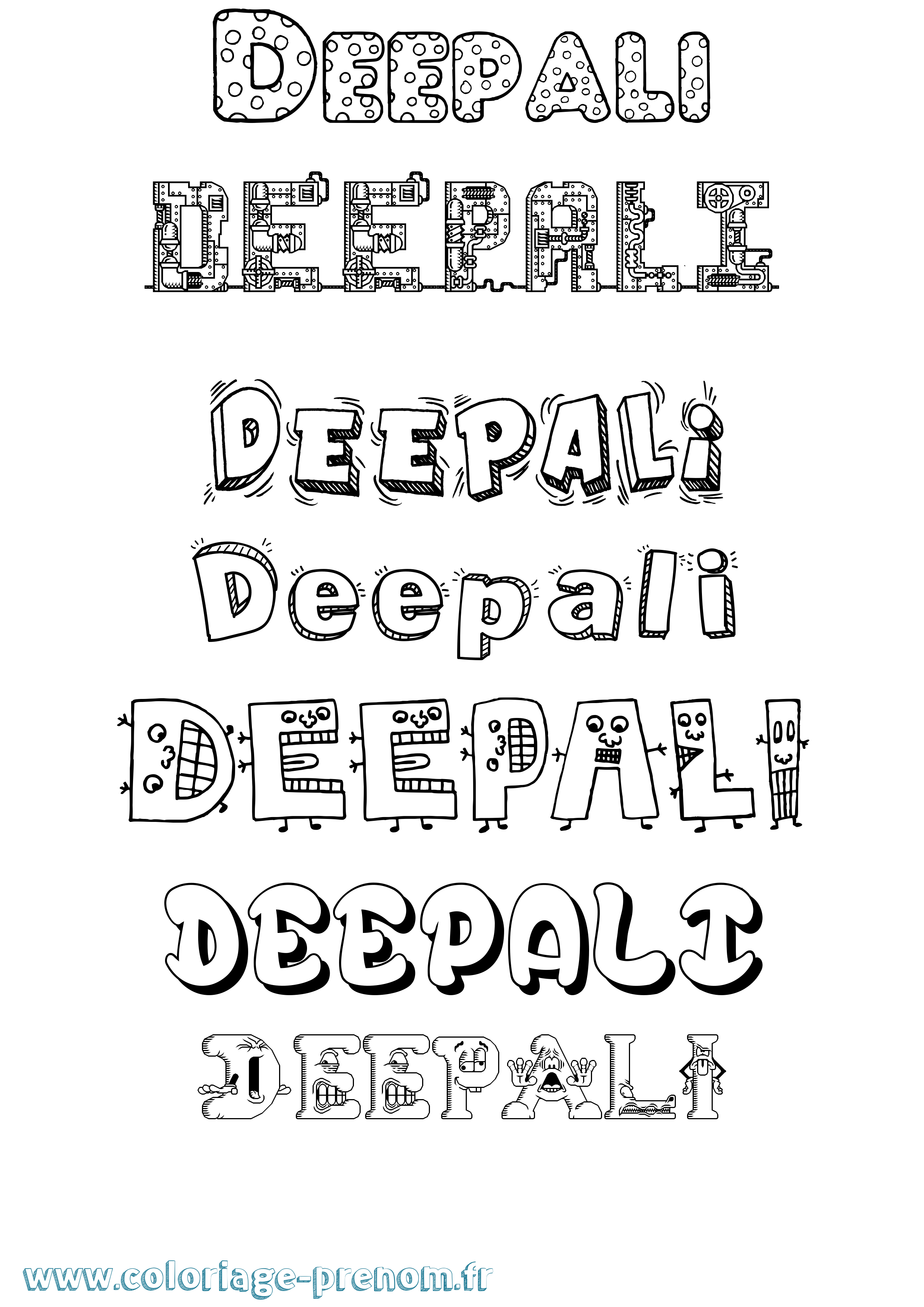 Coloriage Deepali Fun Coloriage prénom Deepali Fun