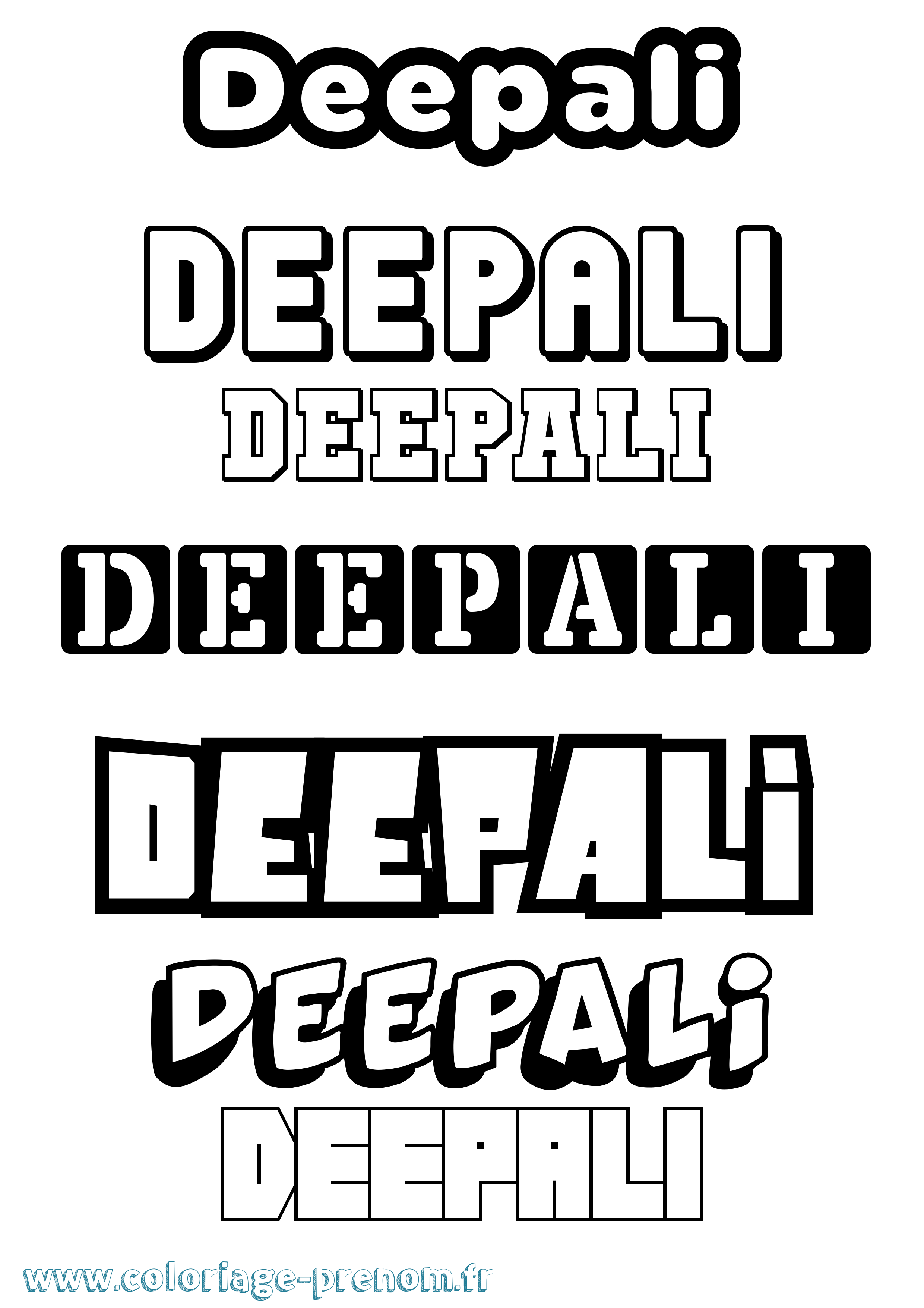 Coloriage Deepali Simple Coloriage prénom Deepali Simple
