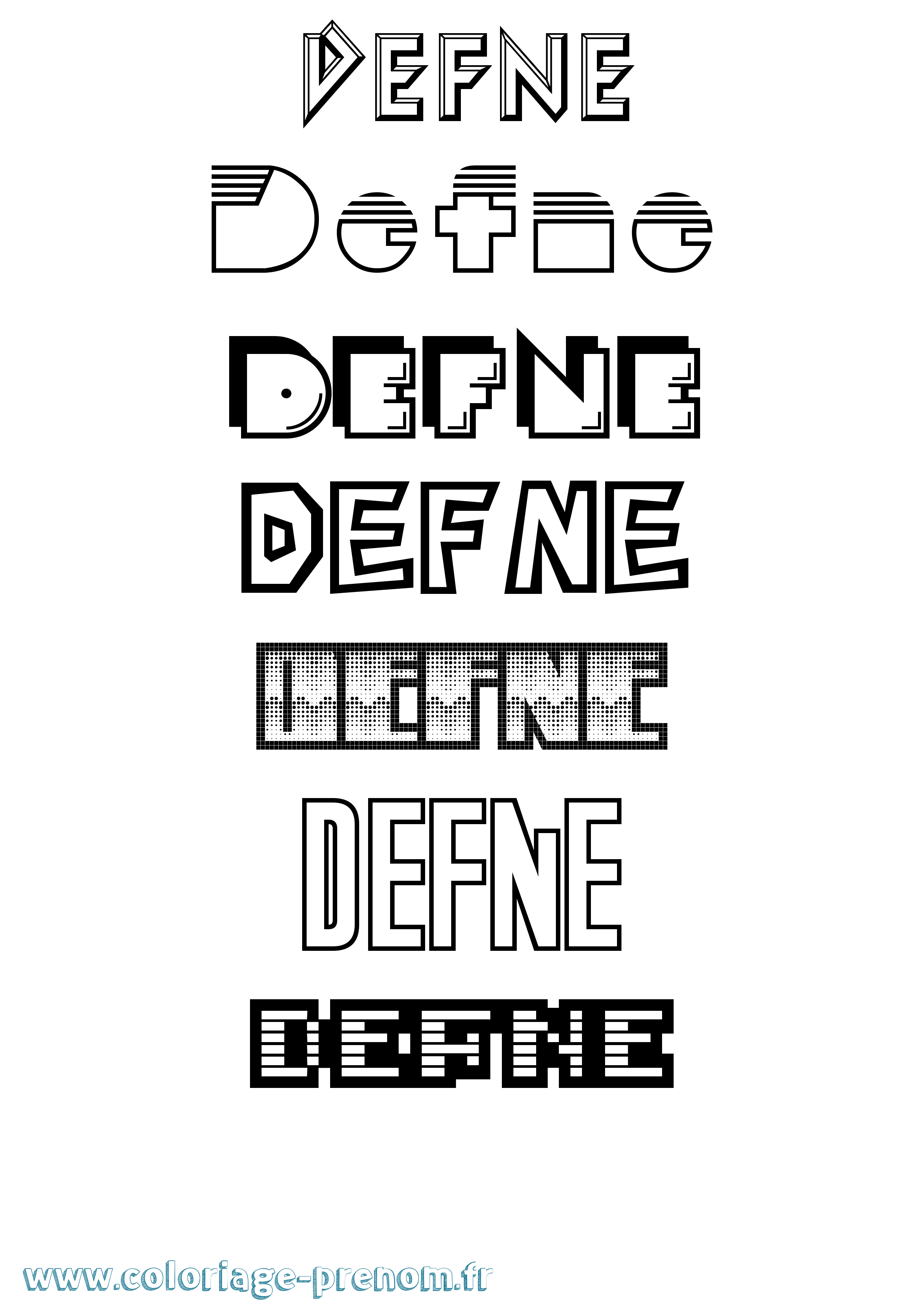 Coloriage Defne Jeux Vidéos Coloriage prénom Defne Jeux Vidéos