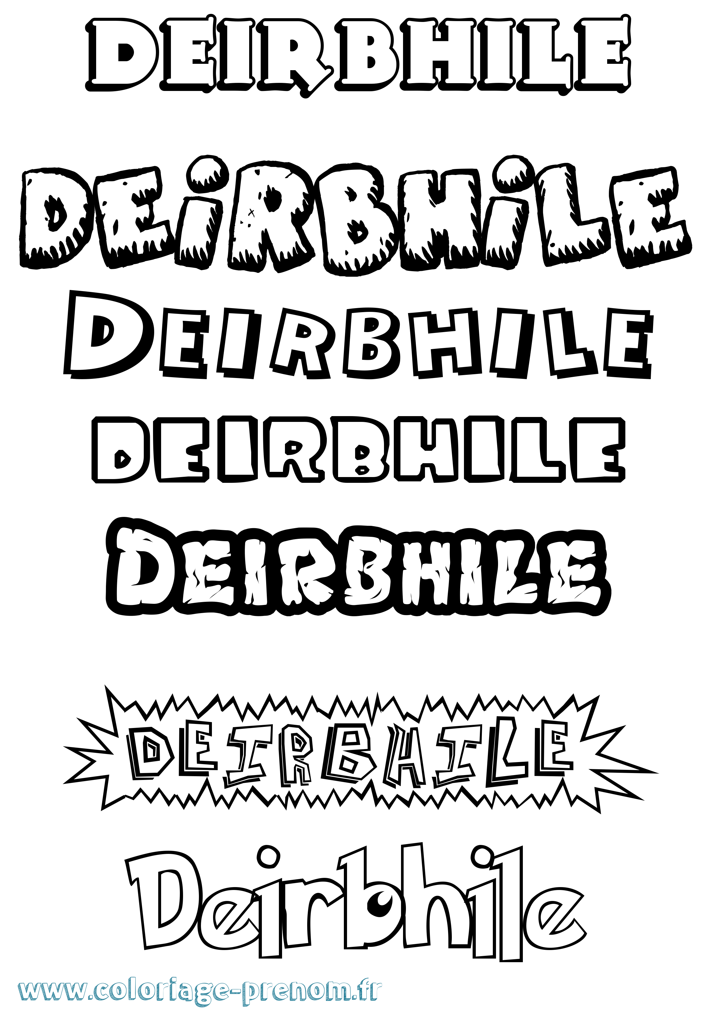 Coloriage Deirbhile Dessin Animé Coloriage prénom Deirbhile Dessin Animé
