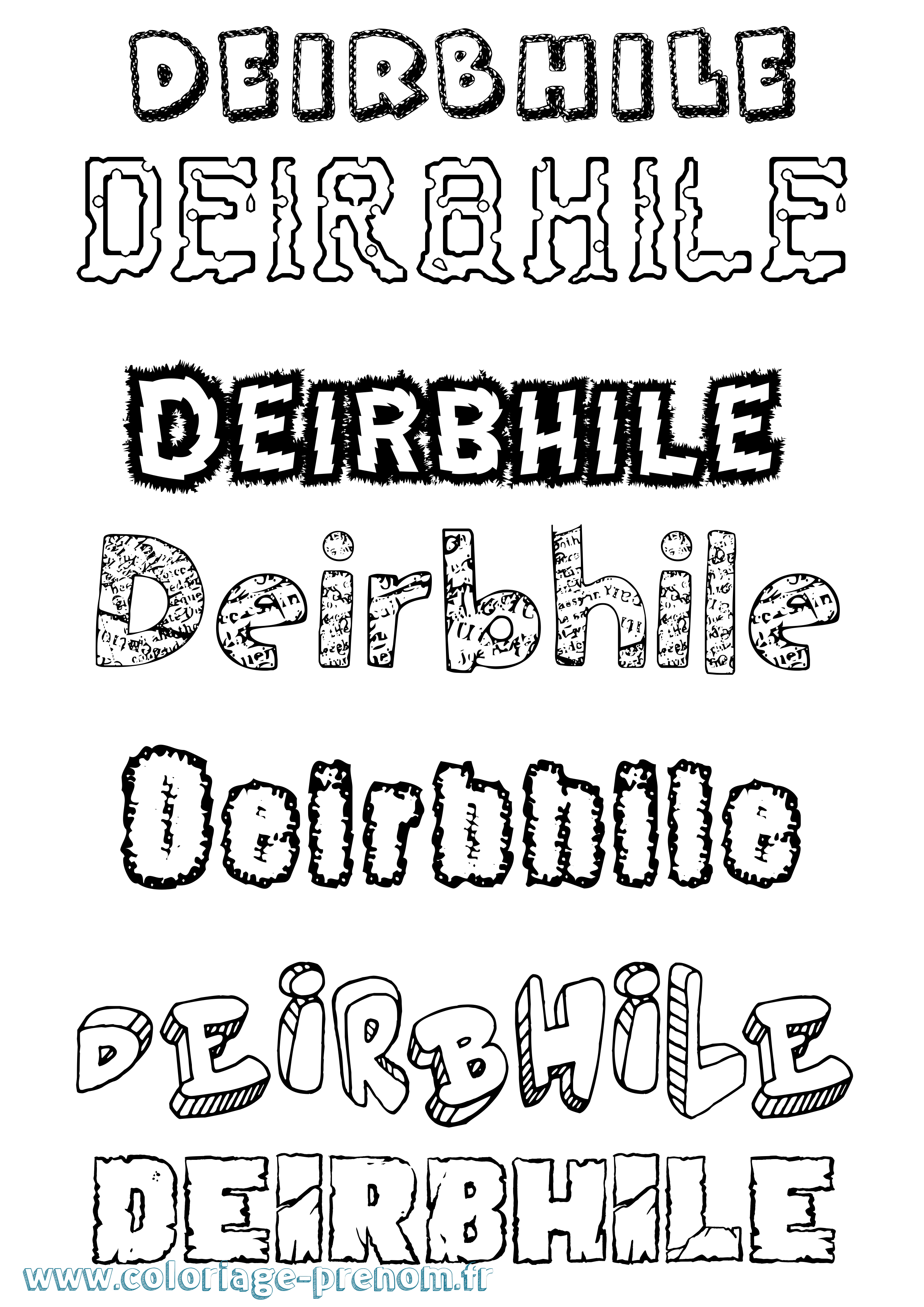 Coloriage Deirbhile Destructuré Coloriage prénom Deirbhile Destructuré