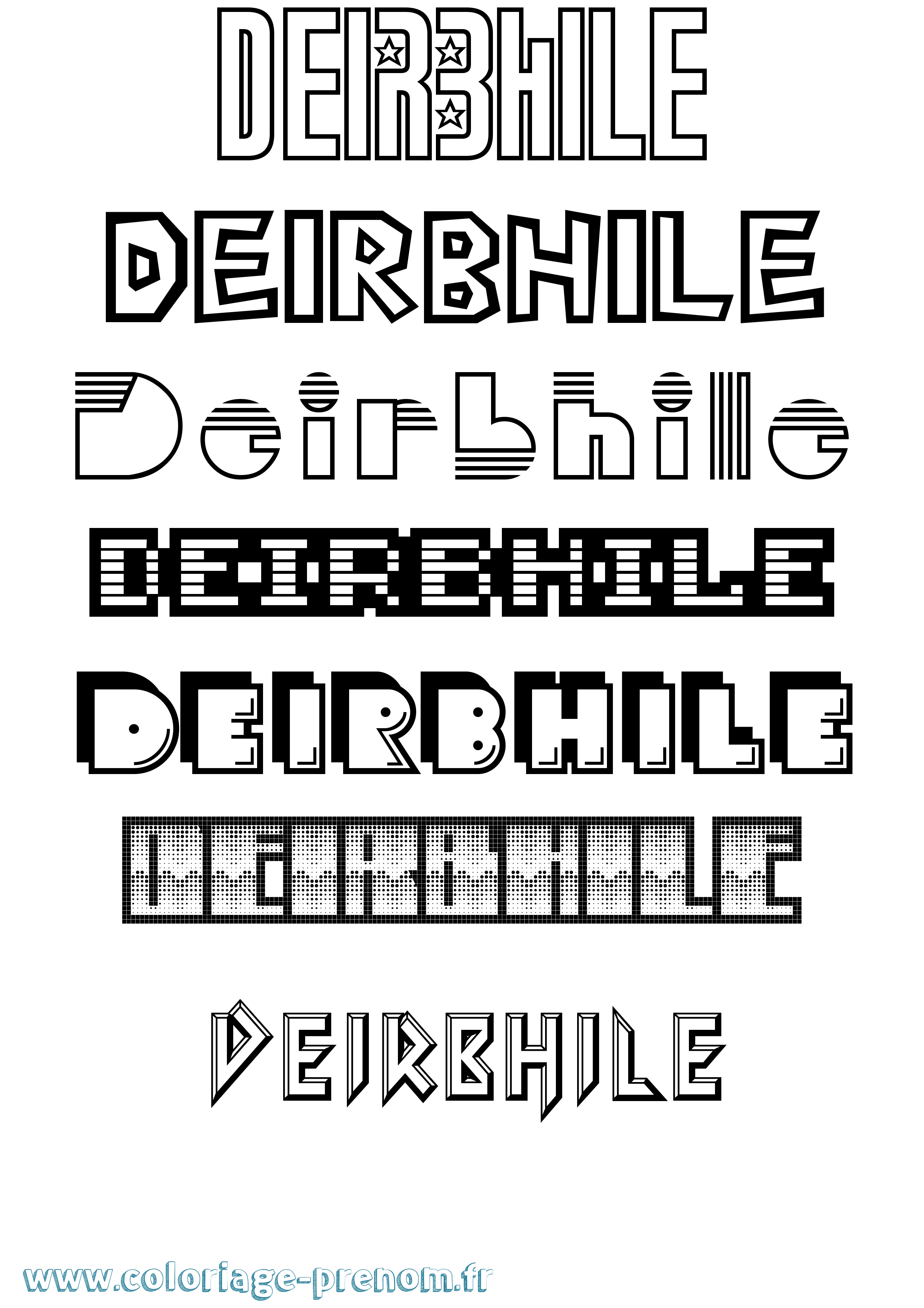 Coloriage Deirbhile Jeux Vidéos Coloriage prénom Deirbhile Jeux Vidéos