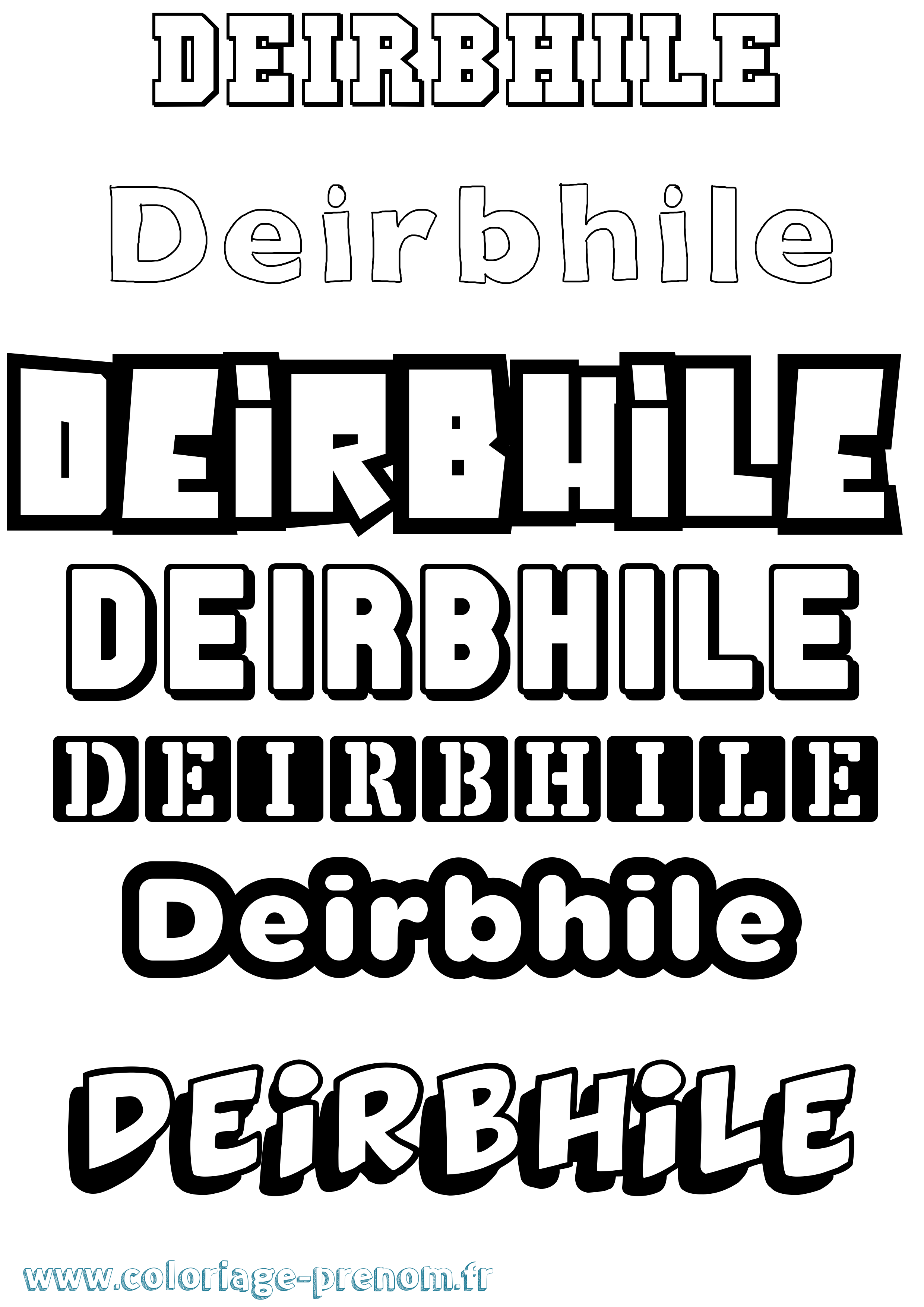 Coloriage Deirbhile Simple Coloriage prénom Deirbhile Simple