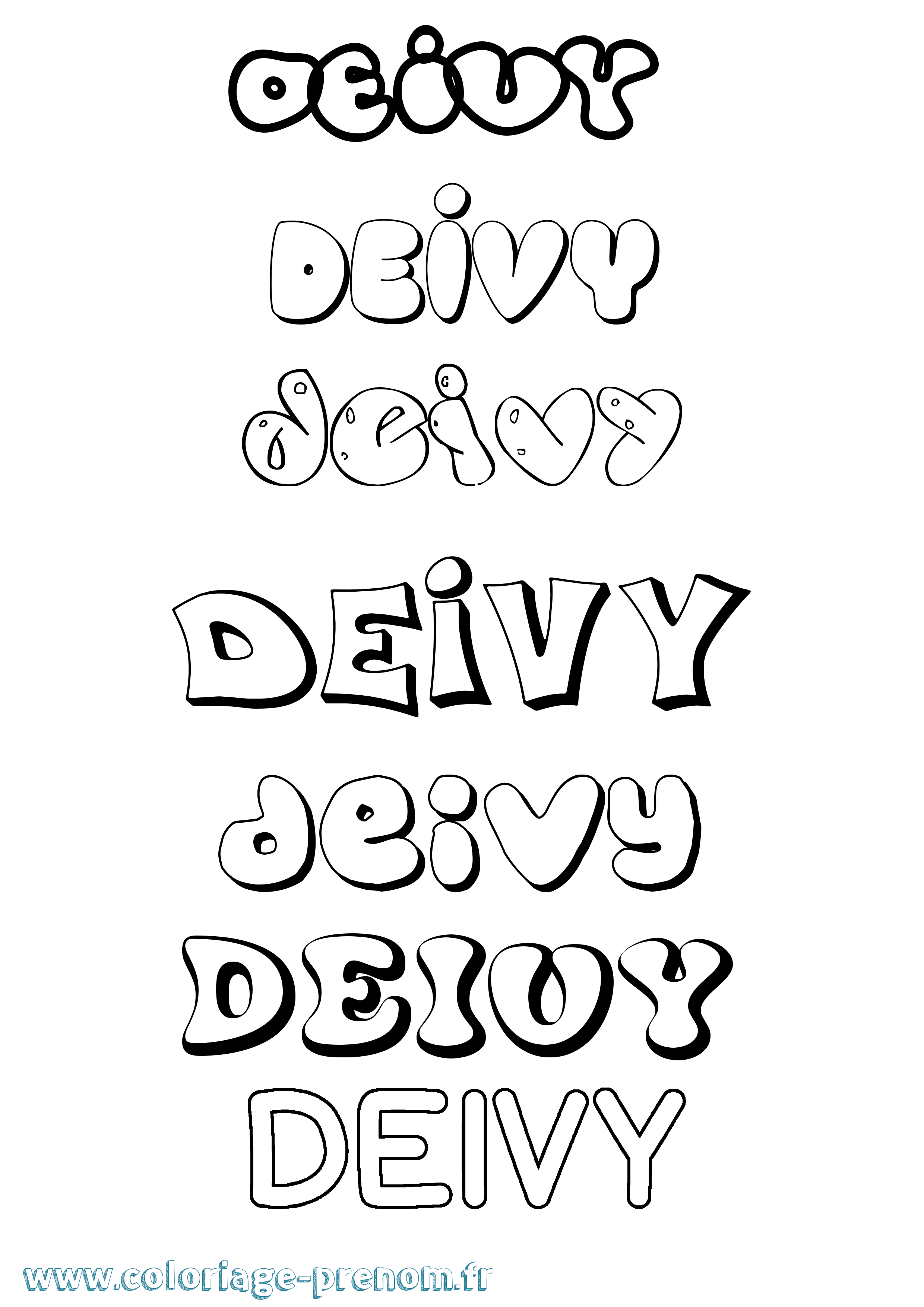Coloriage Deivy Bubble Coloriage prénom Deivy Bubble
