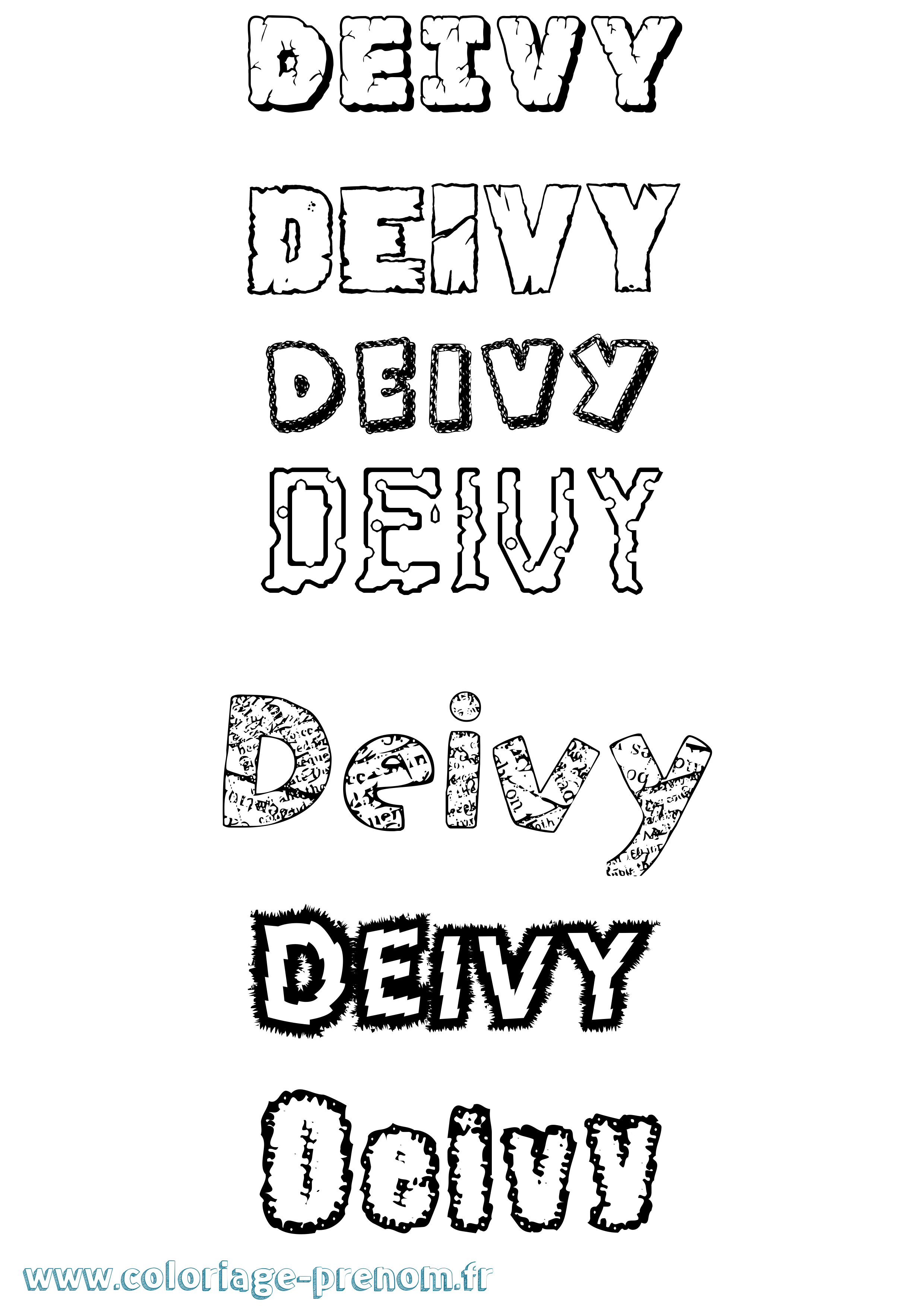 Coloriage Deivy Destructuré Coloriage prénom Deivy Destructuré
