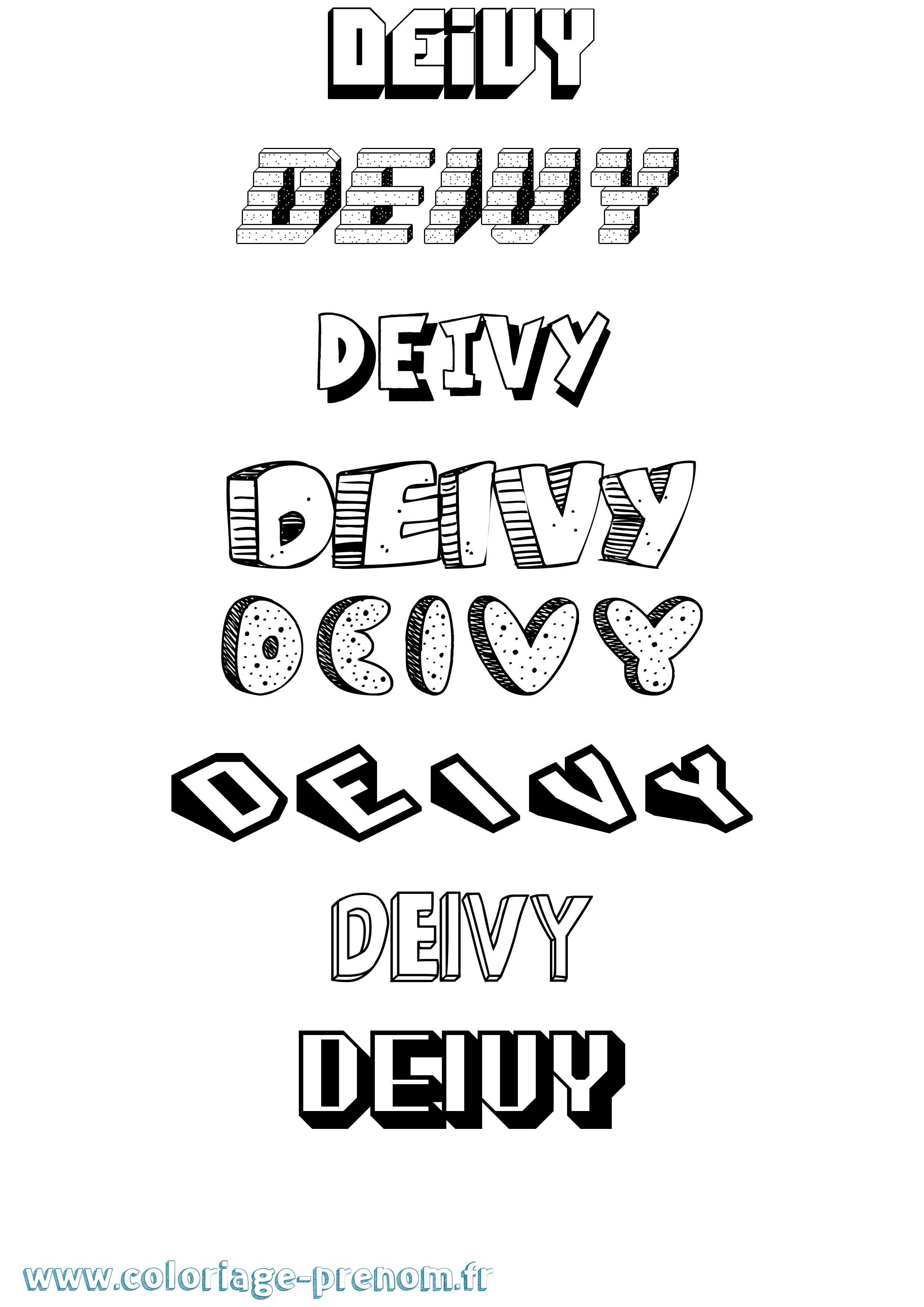 Coloriage Deivy Effet 3D Coloriage prénom Deivy Effet 3D
