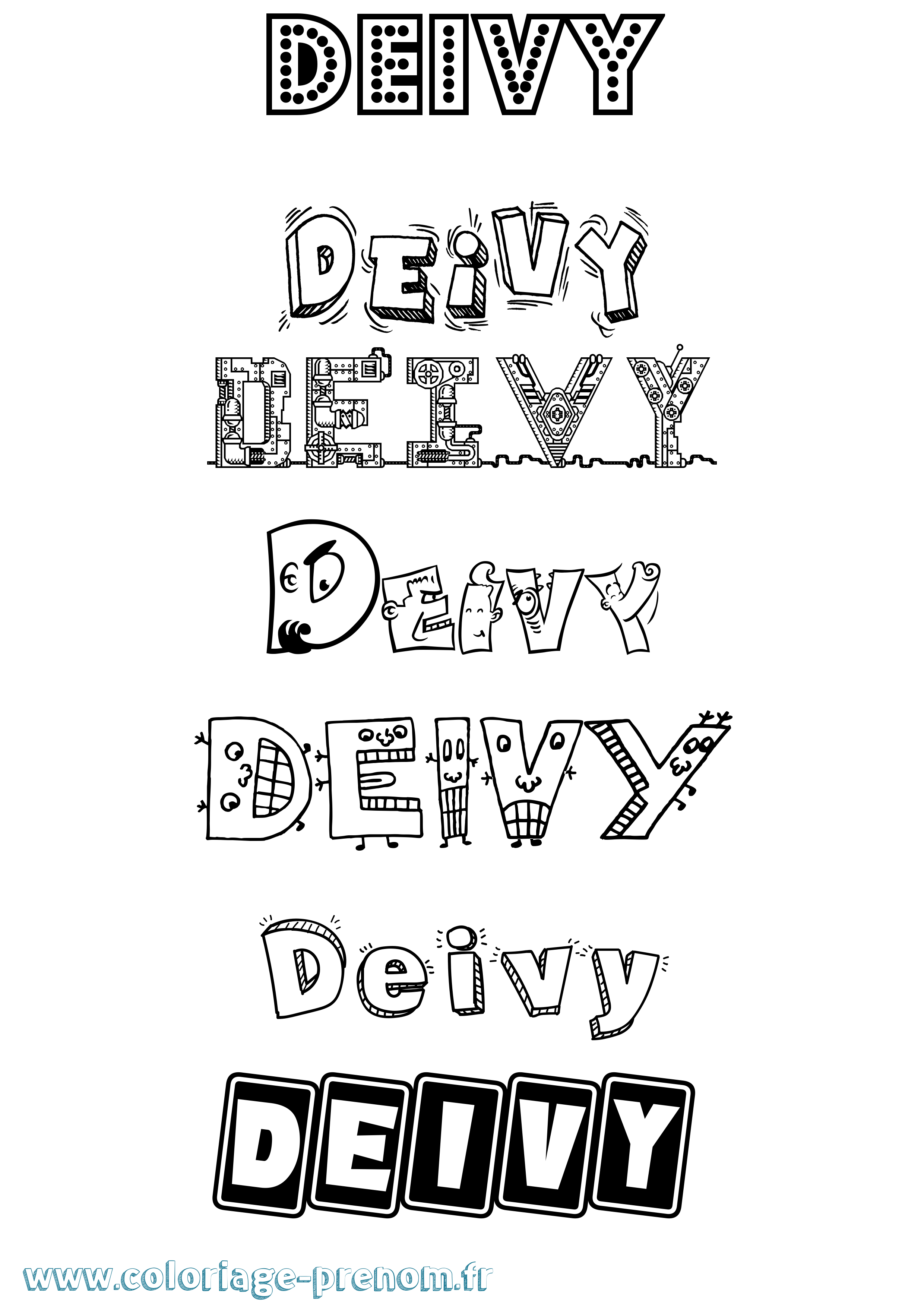 Coloriage Deivy Fun Coloriage prénom Deivy Fun