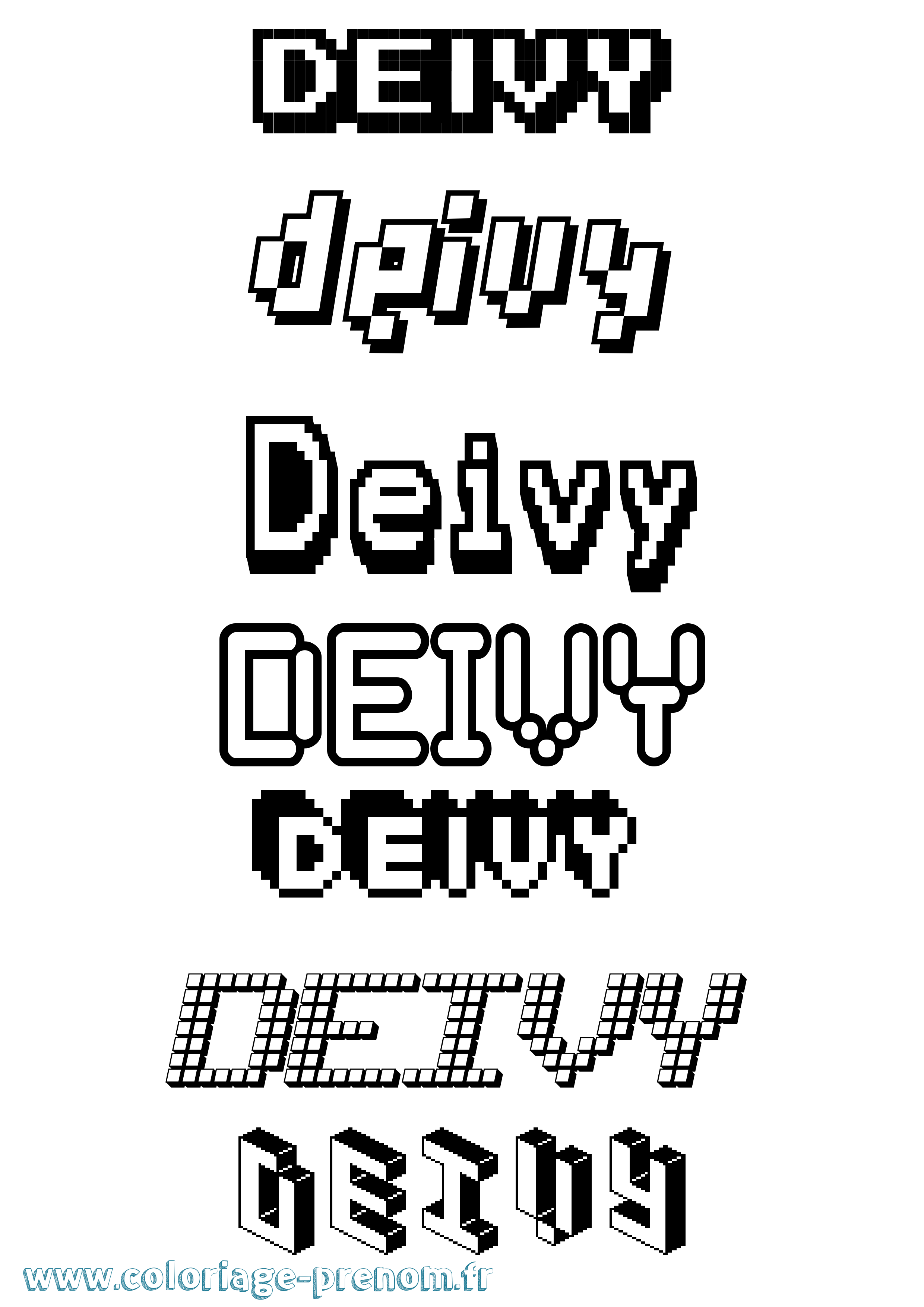 Coloriage Deivy Pixel Coloriage prénom Deivy Pixel