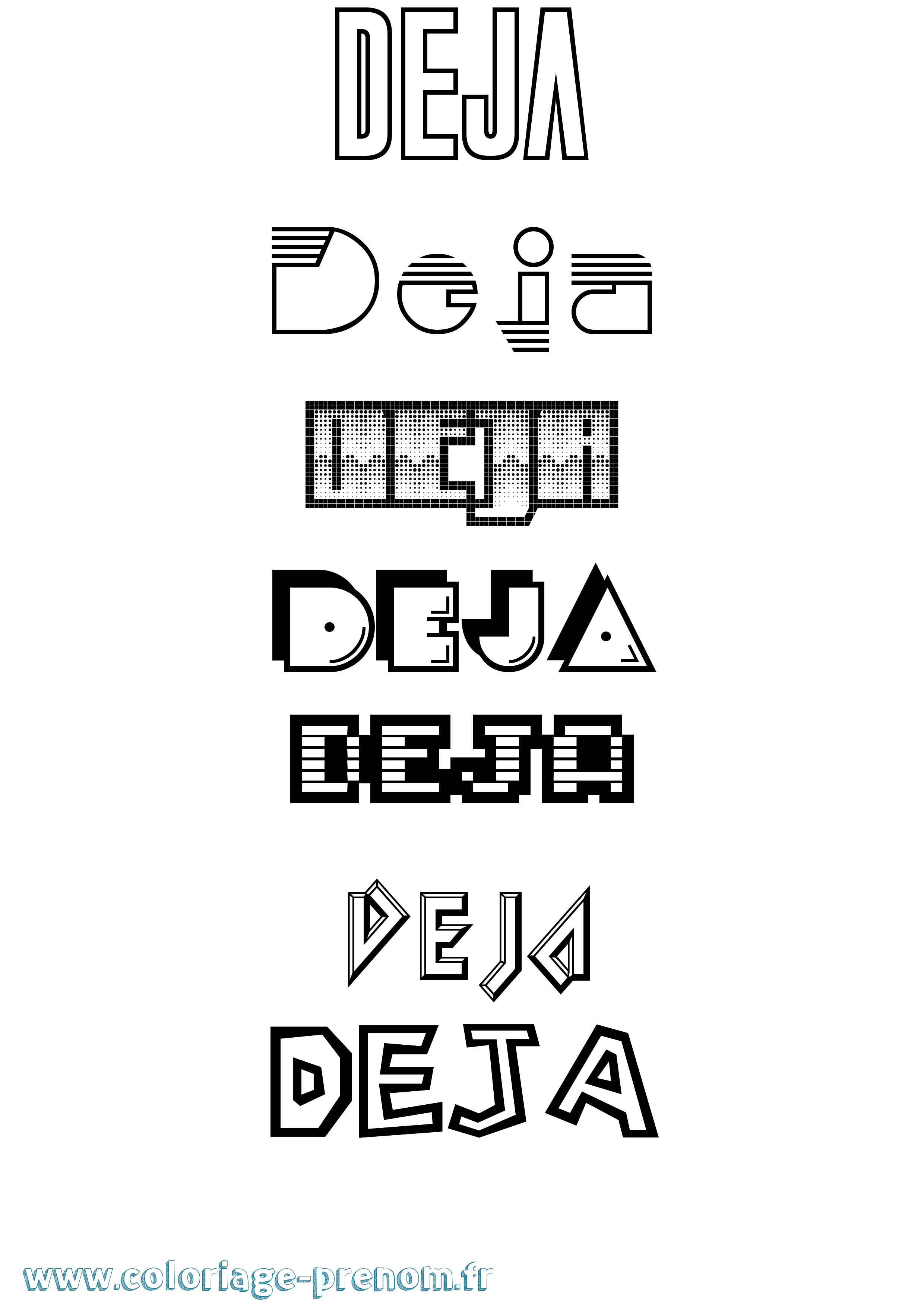 Coloriage Deja Jeux Vidéos Coloriage prénom Deja Jeux Vidéos
